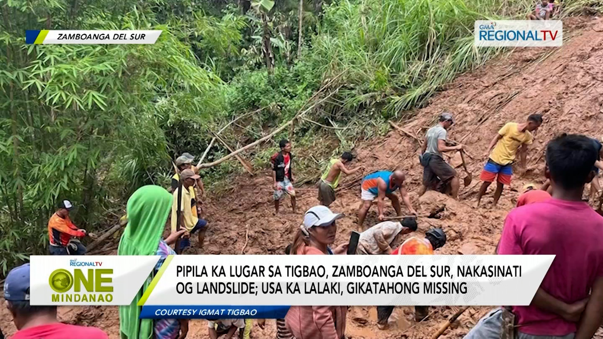 Pipila ka lugar sa Tigbao, Zamboanga del Sur, nakasinati og landslide