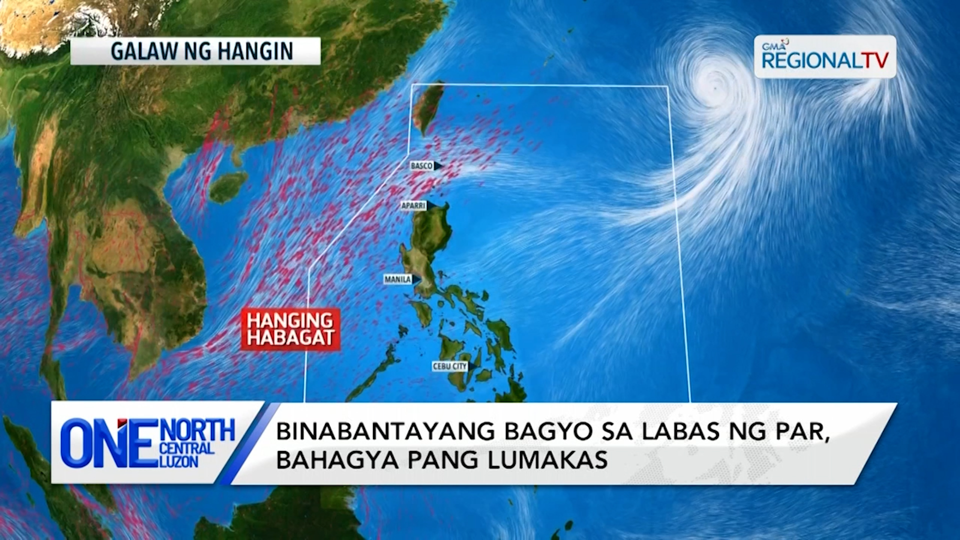 Binabantayang bagyo sa labas ng PAR, bahagya pang lumakas