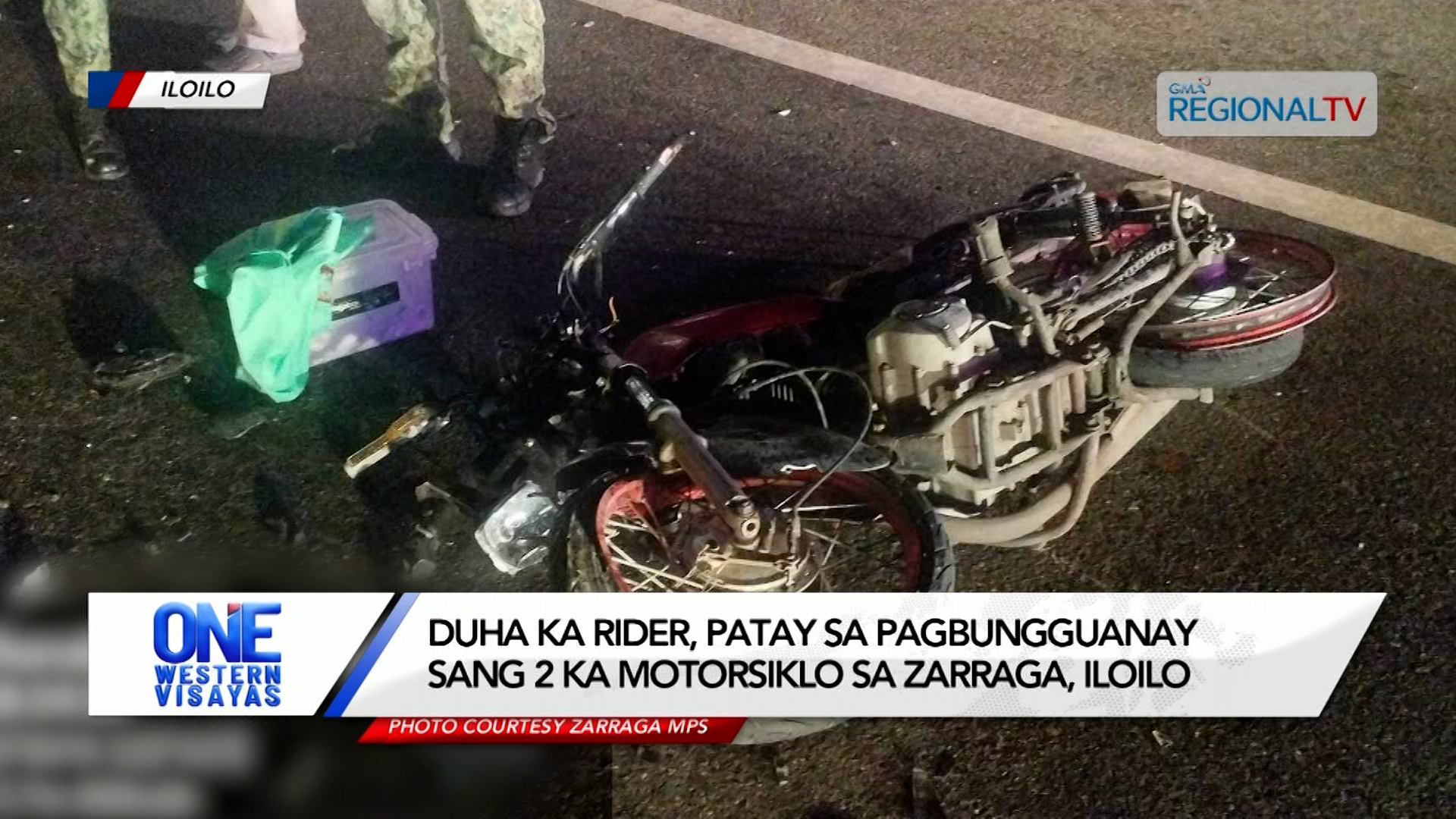 Duha ka rider, patay sa pagbungguanay sang 2 ka motorsiklo sa Zarraga, Iloilo