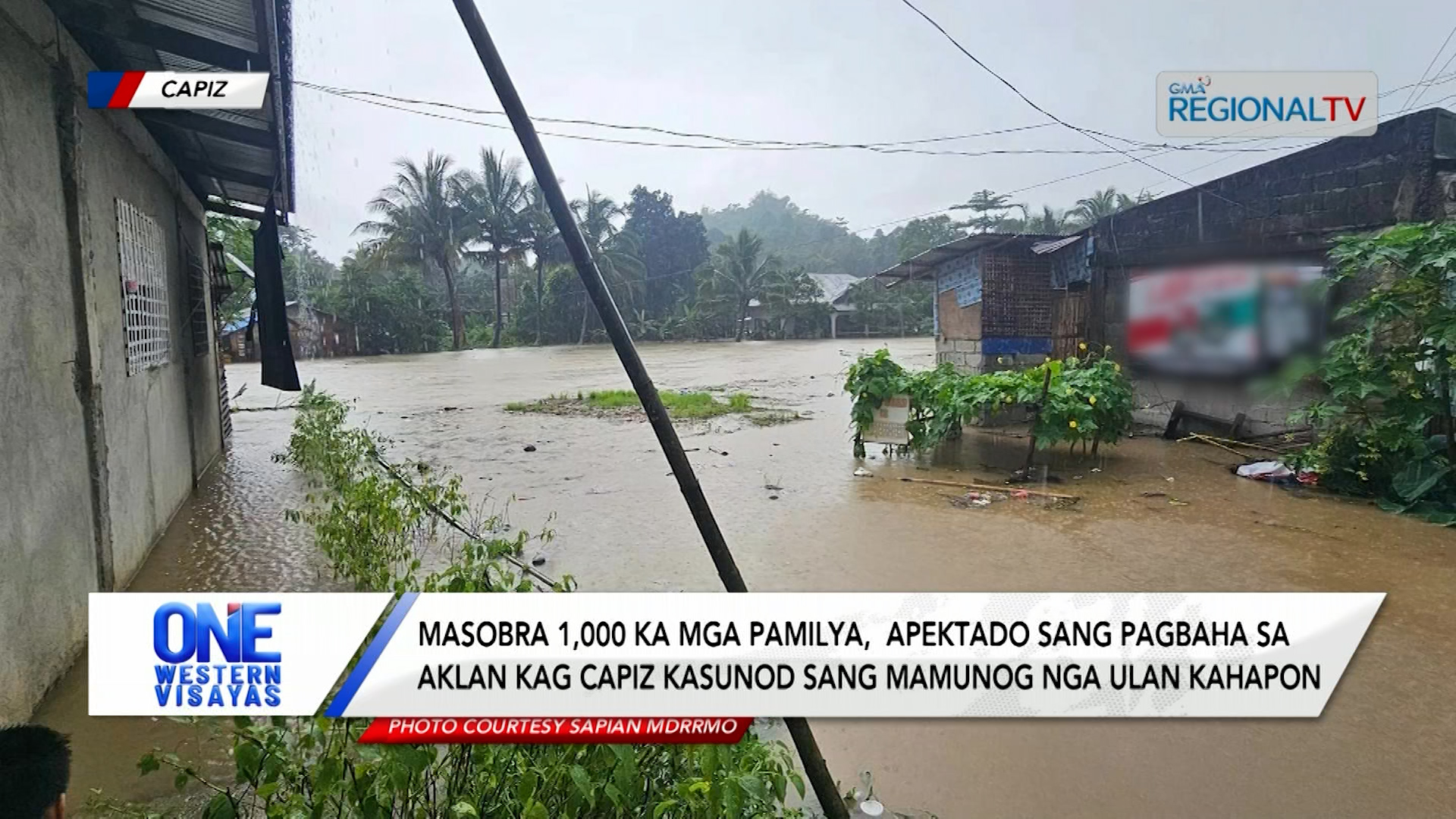 Masobra 1,000 ka mga pamilya,  apektado sang pagbaha sa Aklan kag Capiz