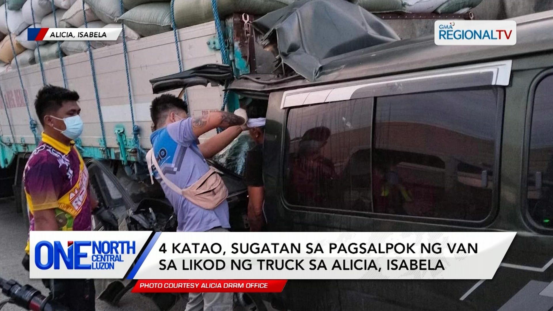 4 katao, sugatan sa pagsalpok ng van sa likod ng truck sa Alicia, Isabela