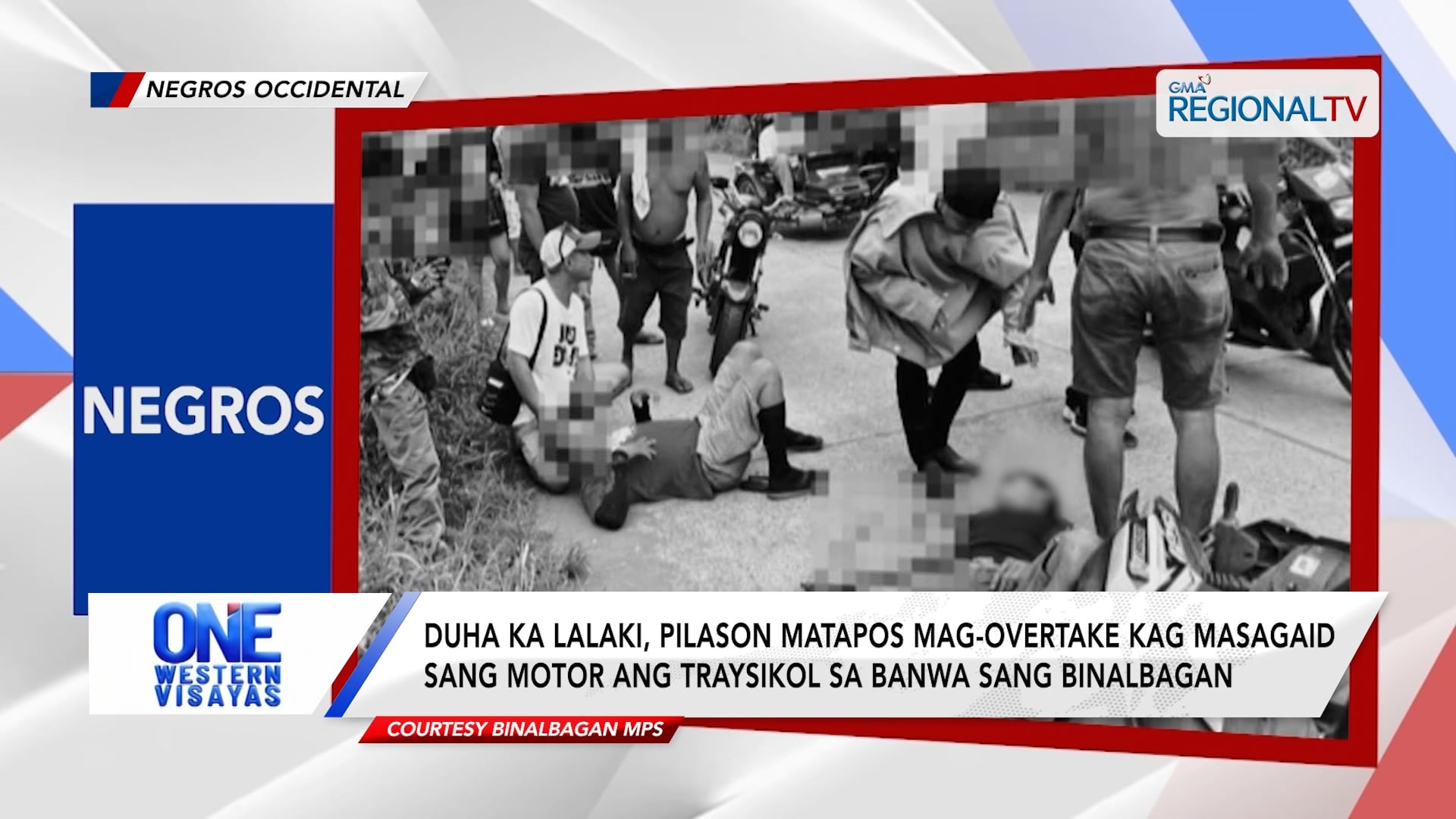 2 ka lalaki, pilason matapos mag-overtake kag masagaid sang motor ang traysikol