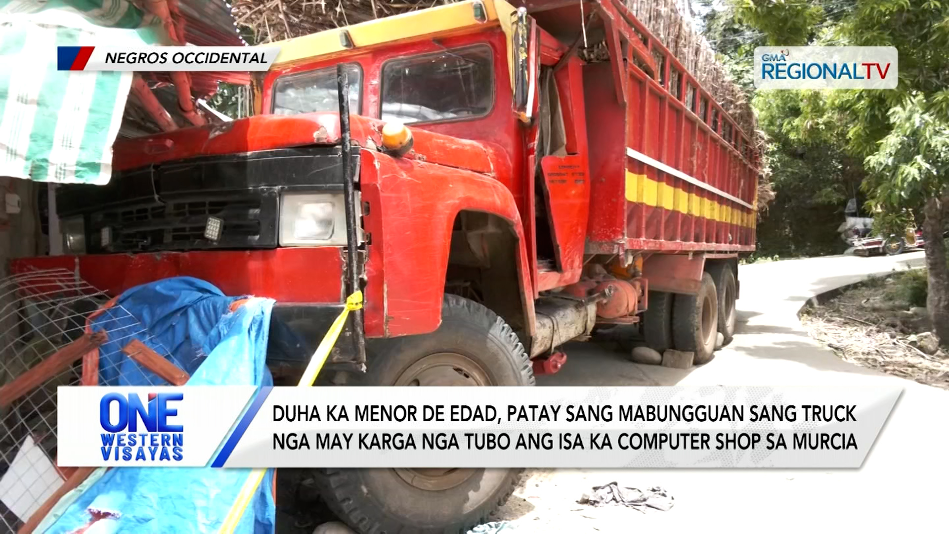 Duha ka menor de edad, patay sang mabungguan sang truck nga may karga nga tubo