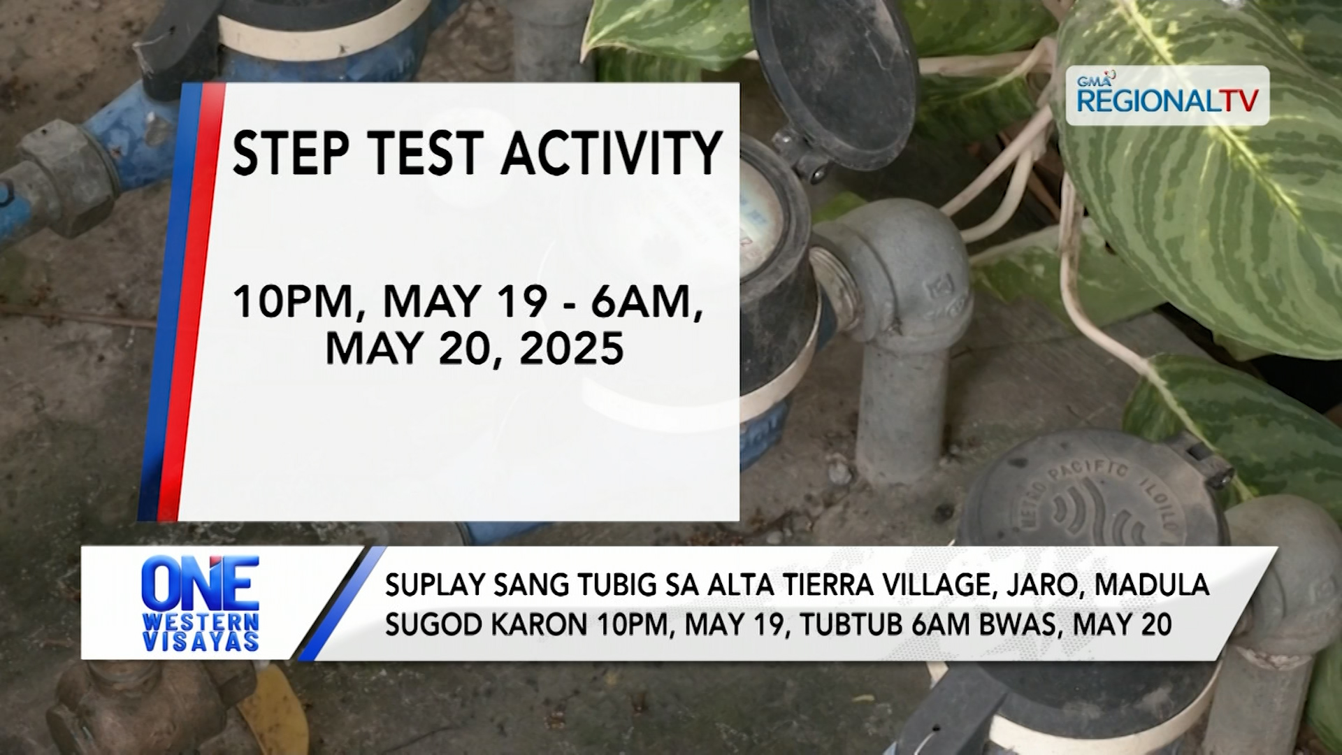 Suplay sang tubig sa Alta Tierra Village, Jaro madula karon 10PM tubtob 6AM bwas