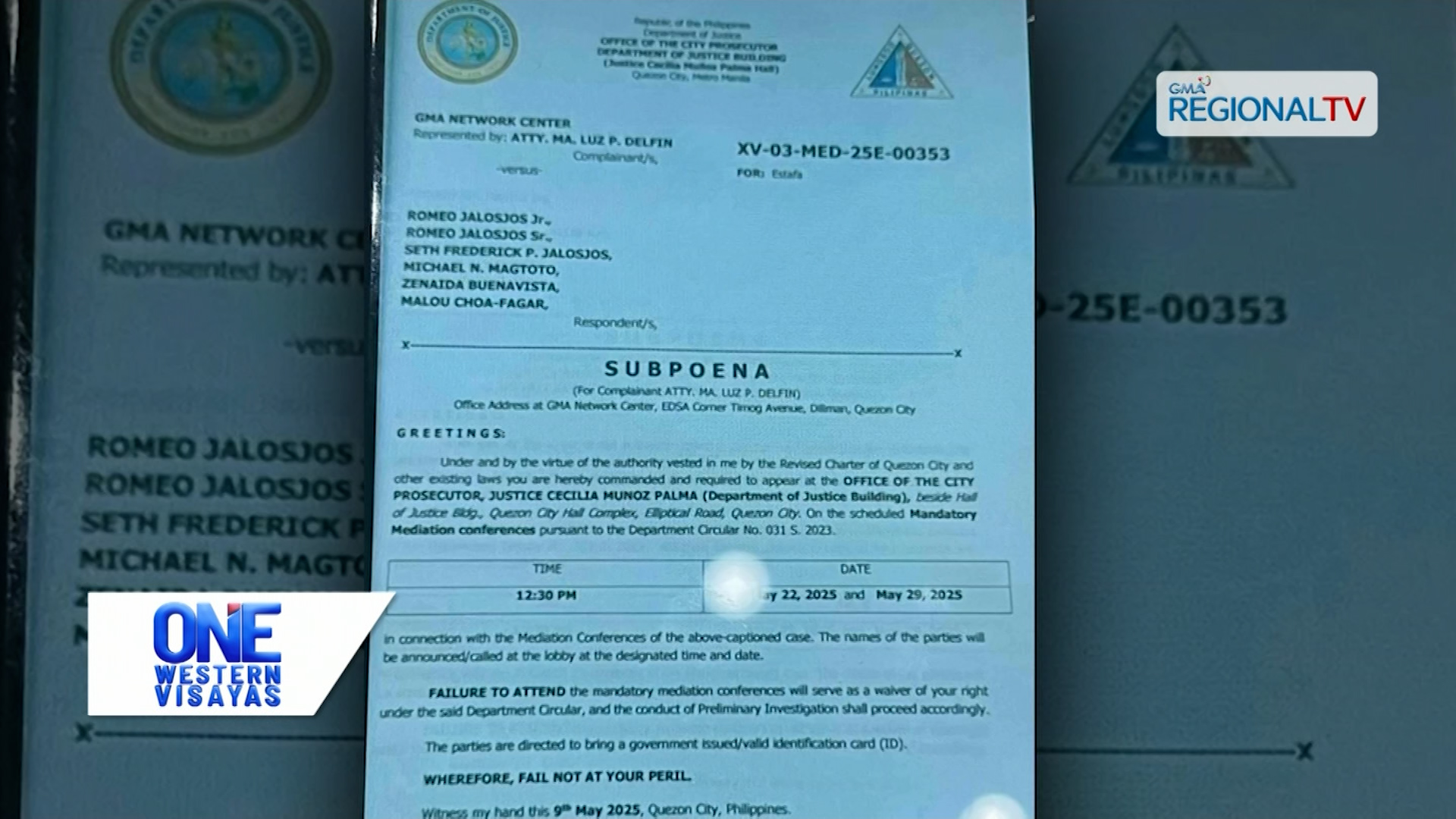 GMA Network’s estafa complaint against officers of TAPE INC.