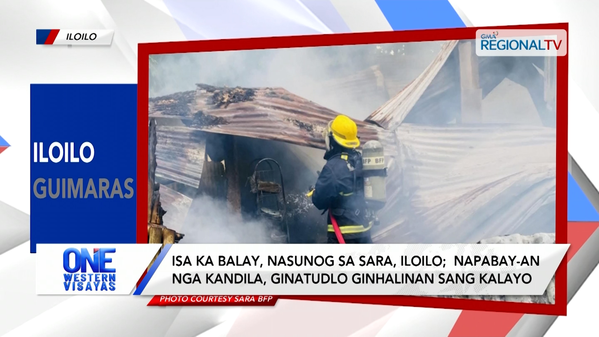Balay, nasunog sa Sara, Iloilo;  napabay-an nga kandila, ginatudlo rason