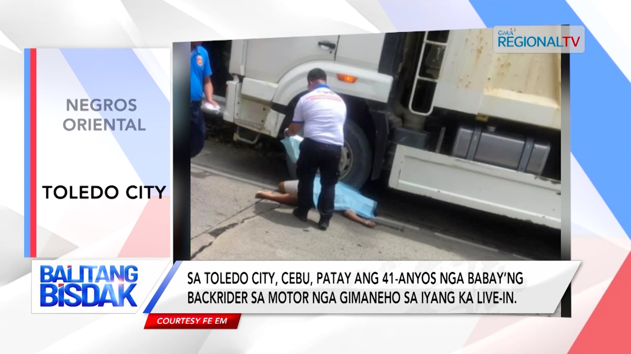 Nakalas ang 41-anyos nga babayeng angkas sa motorsiklo human malatayi og truck