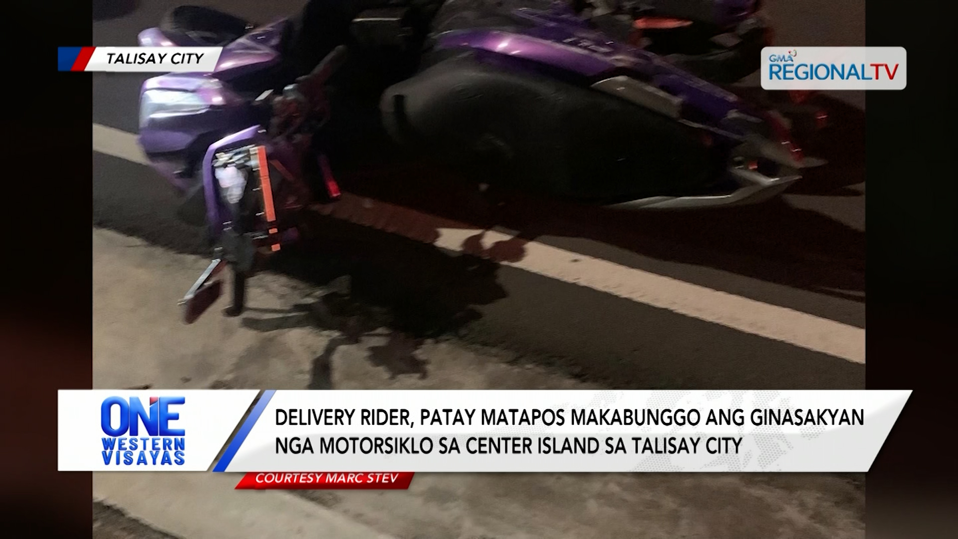 Delivery rider, nadulaan sang kabuhi sang makabunggo ang motor sa center island