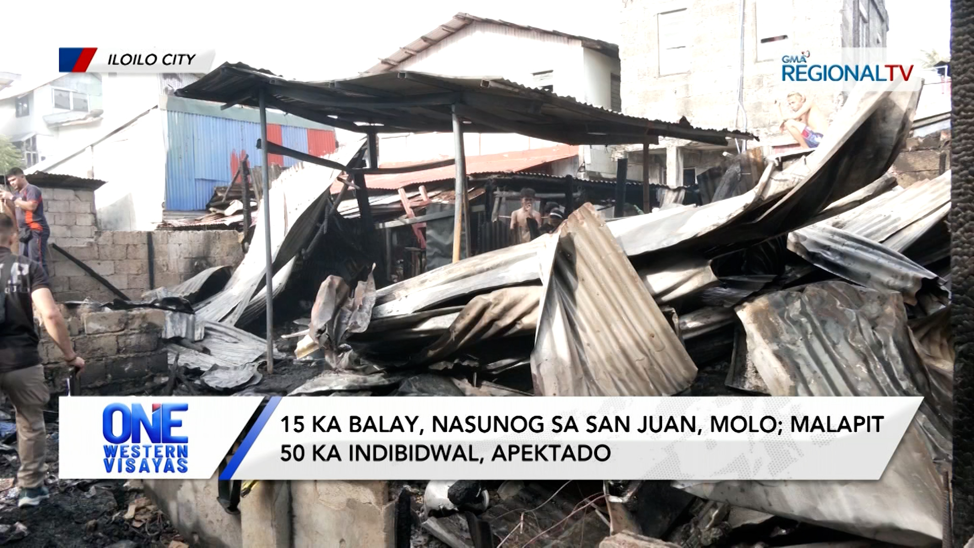 15 ka balay, nasunog sa San Juan, Molo; malapit 50 ka indibidwal, apektado | One Western Visayas