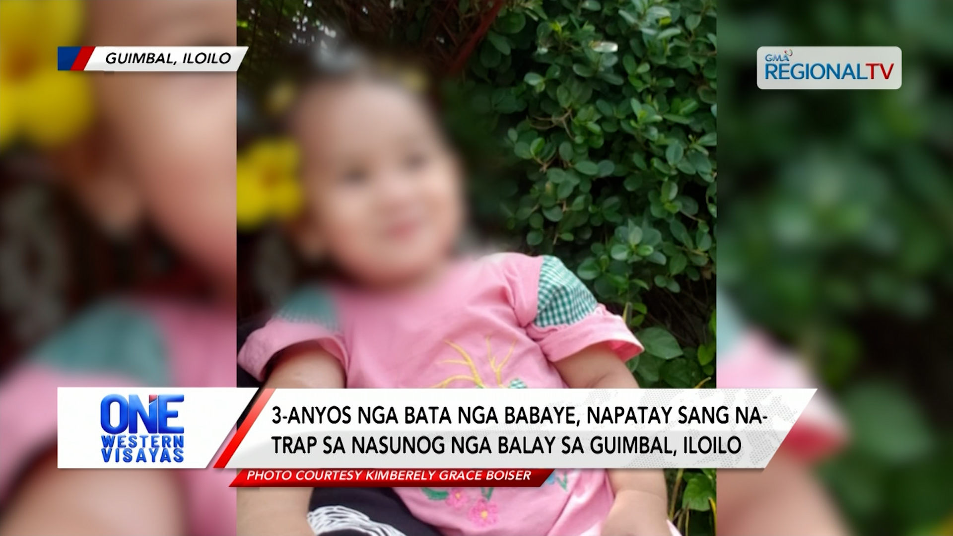 3-anyos nga bata nga babaye, napatay sang na-trap sa sunog sa Guimbal, Iloilo | One Western Visayas