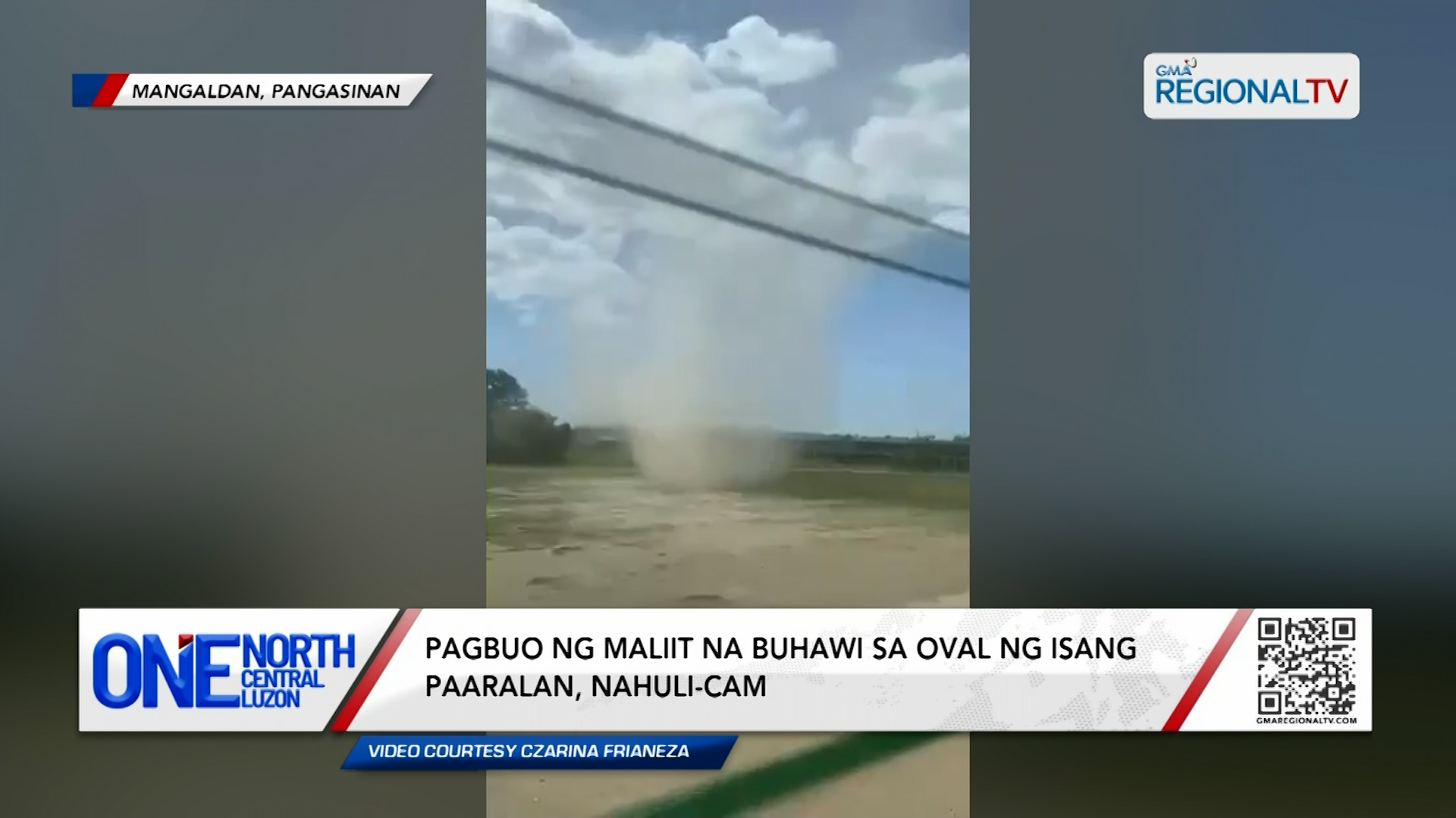 Pagbuo ng maliit na buhawi sa oval ng isang paaralan, nahuli-cam | One North Central Luzon