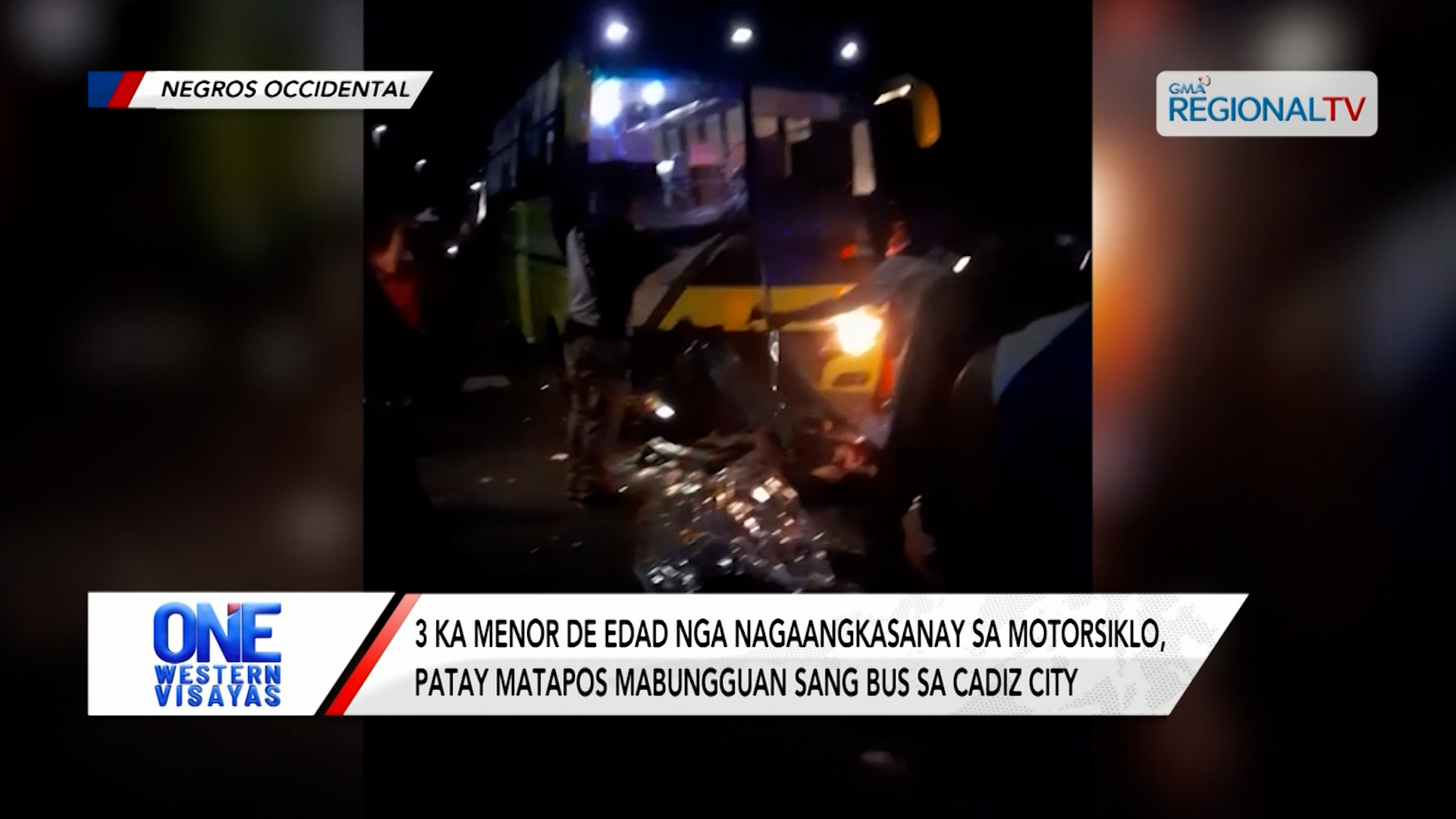 3 ka menor de edad nga sakay sa motorsiklo, patay matapos mabungguan sang bus | One Western Visayas