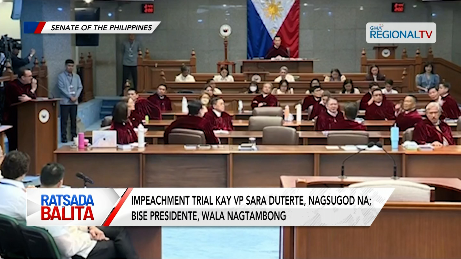 Impeachment trial kay VP Sara Duterte, nagsugod na; Bise Presidente, wala nagtambong| Ratsada Balita