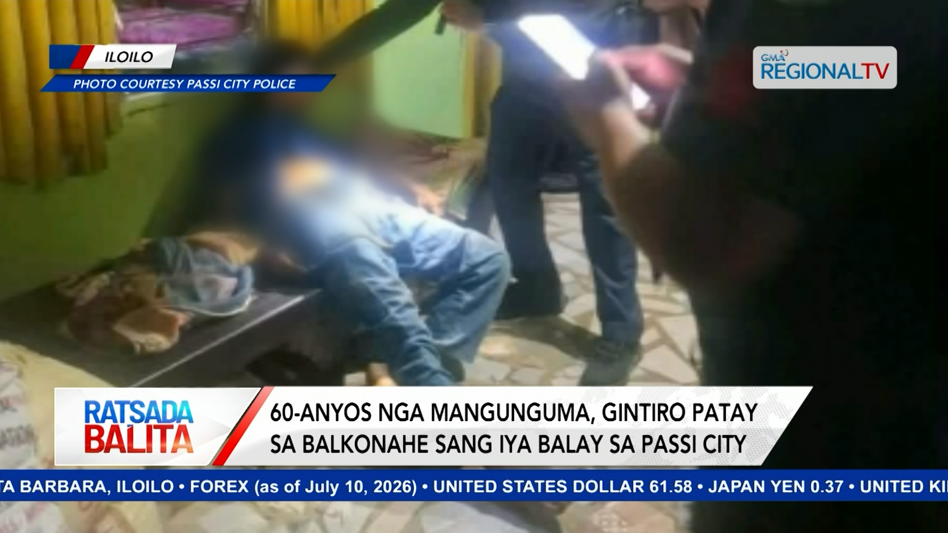 60-anyos nga mangunguma, gintiro patay sa balkonahe sang iya balay sa Passi City | Ratsada Balita