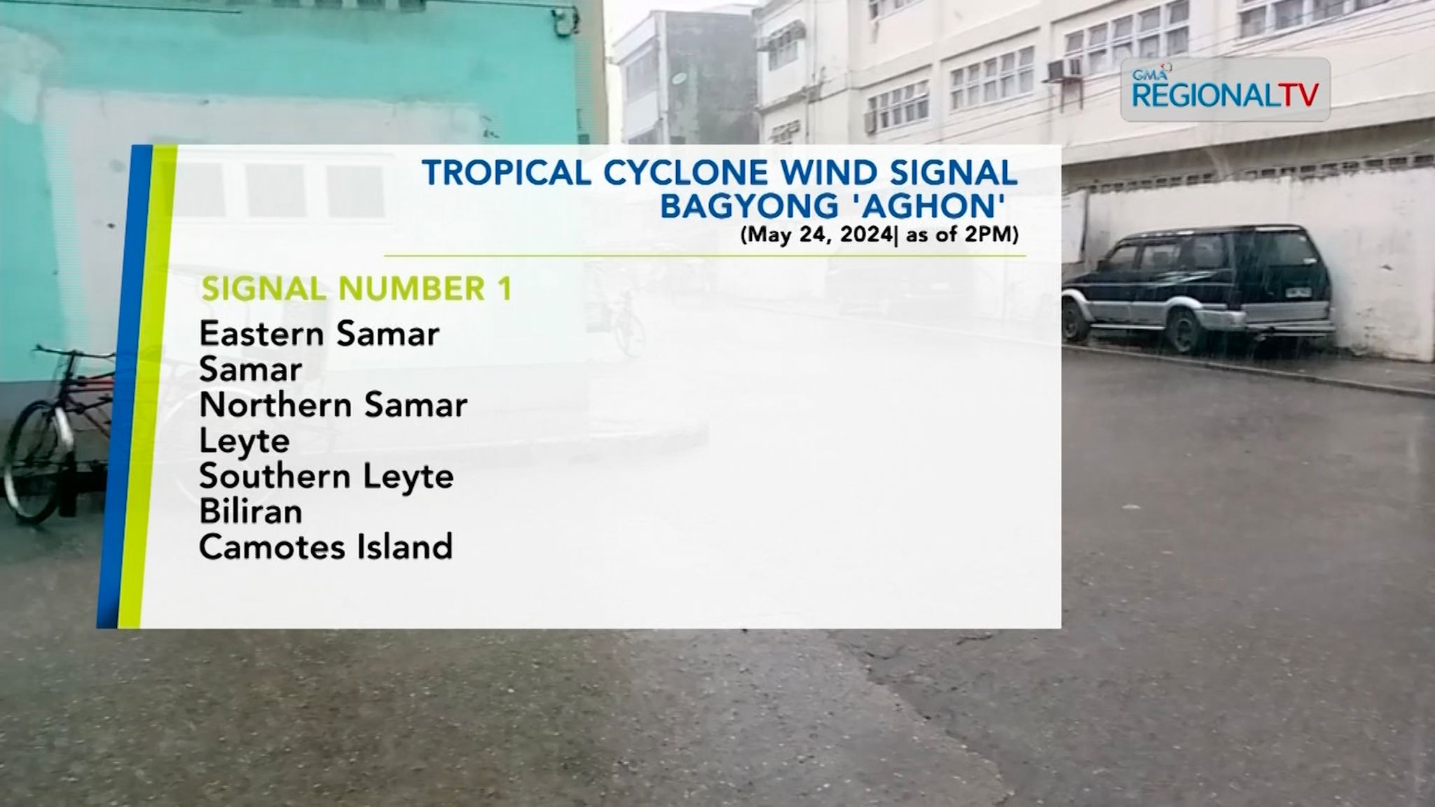 Signal Number 1, giisa sa pipila ka lugar sa Cebu ug Eastern Visayas