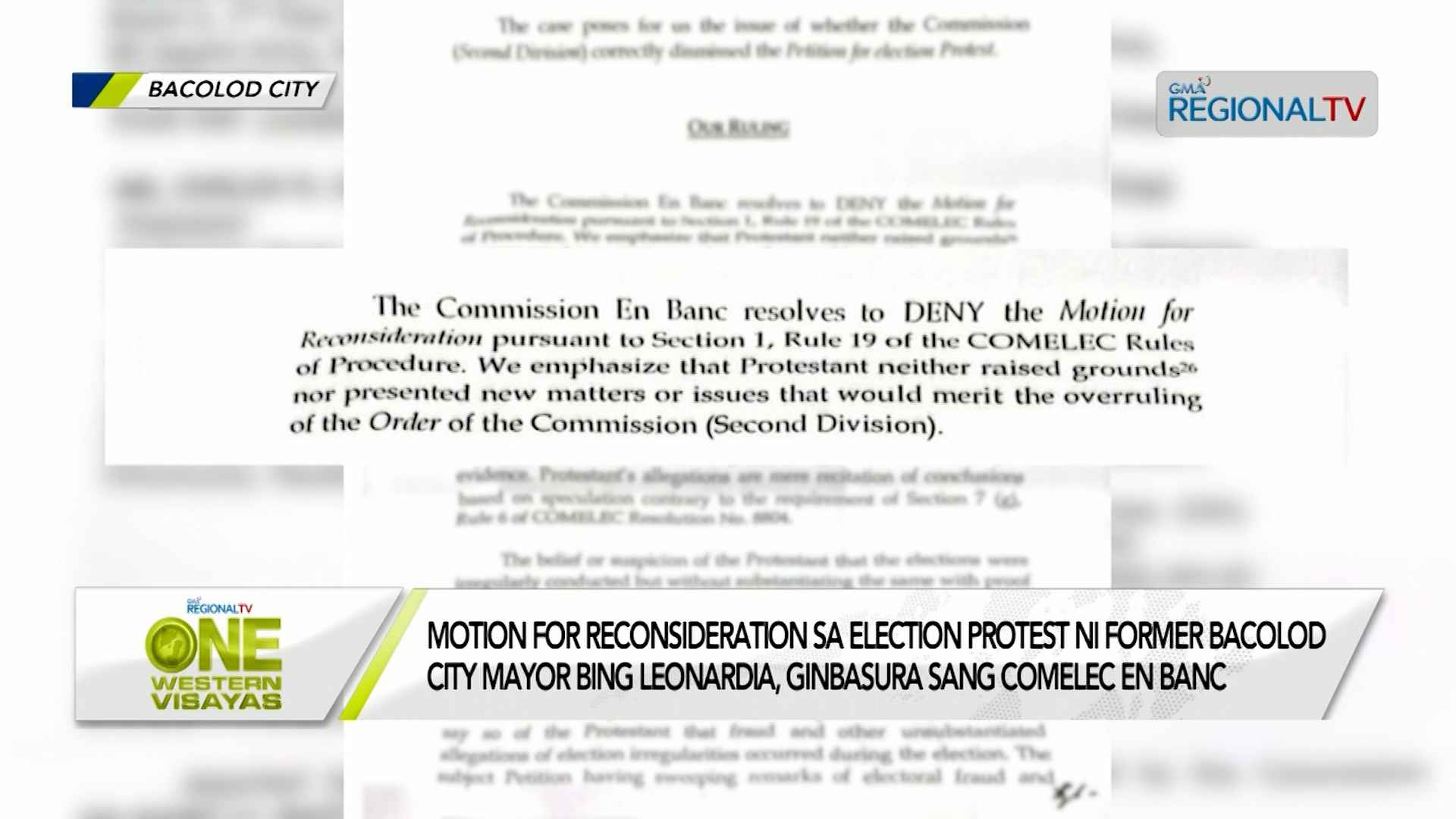 Motion for reconsideration sa election protest
