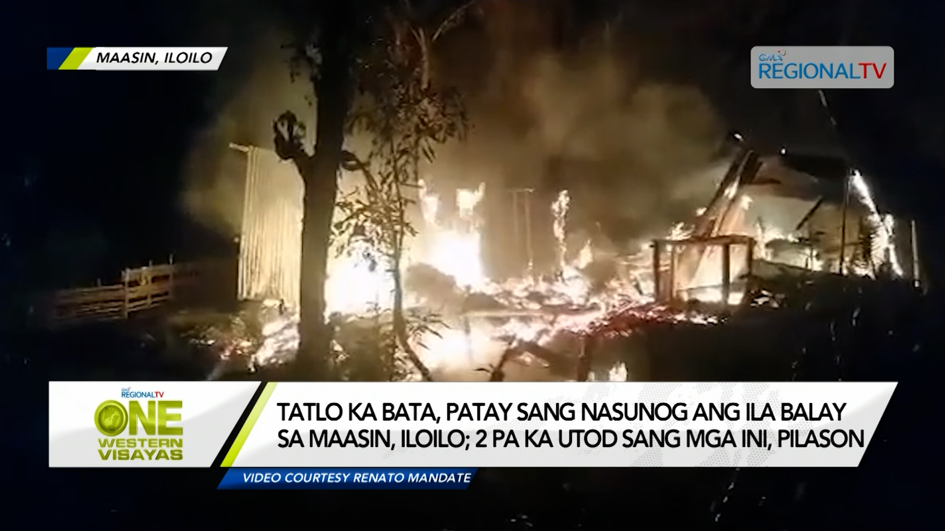 Tatlo ka bata, patay sang nasunog ang ila balay sa Maasin, Iloilo; 2 pa pilason