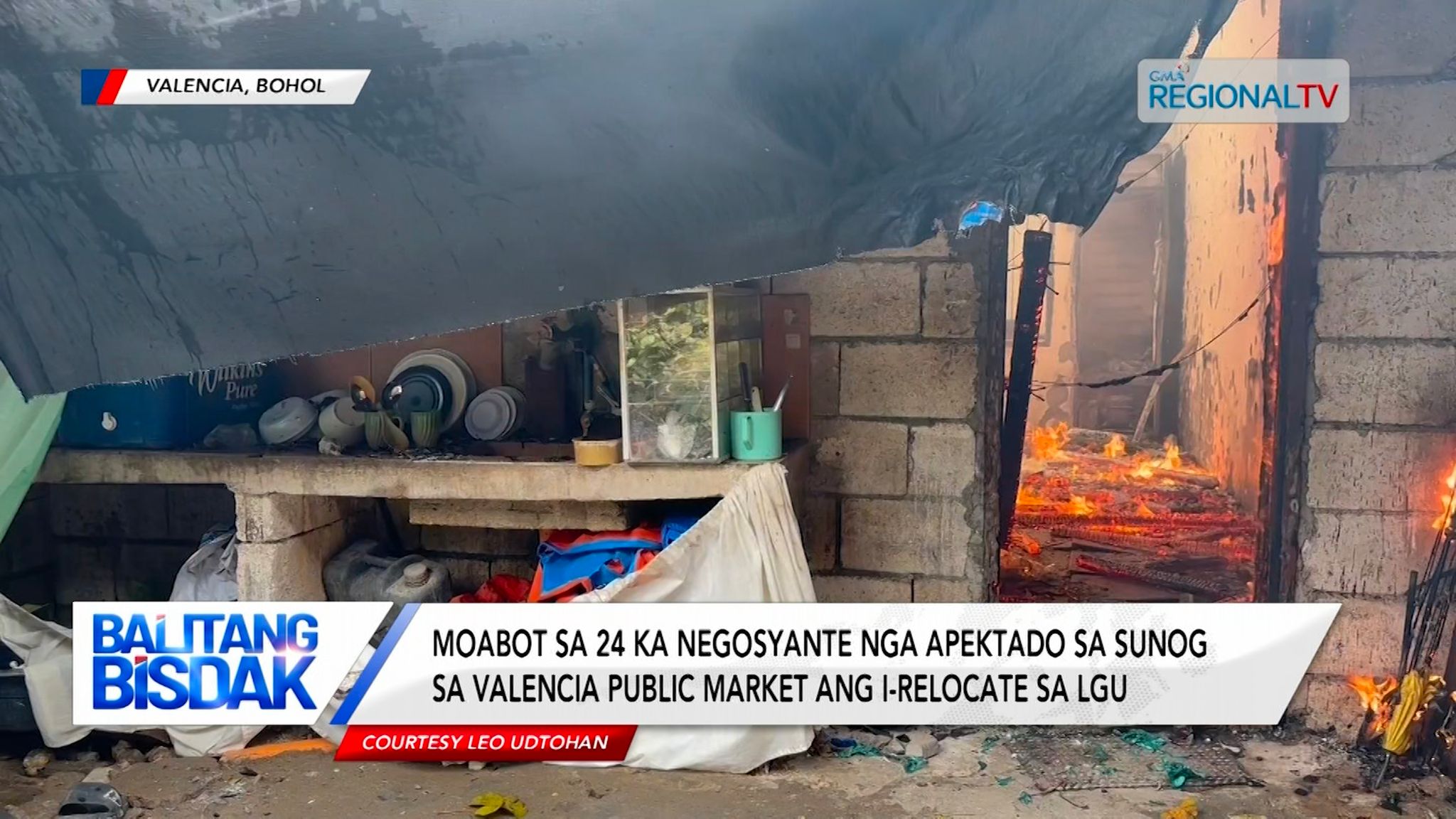 Moabot sa 24 ka negosyante, apektado sa sunog sa Valencia Public Market