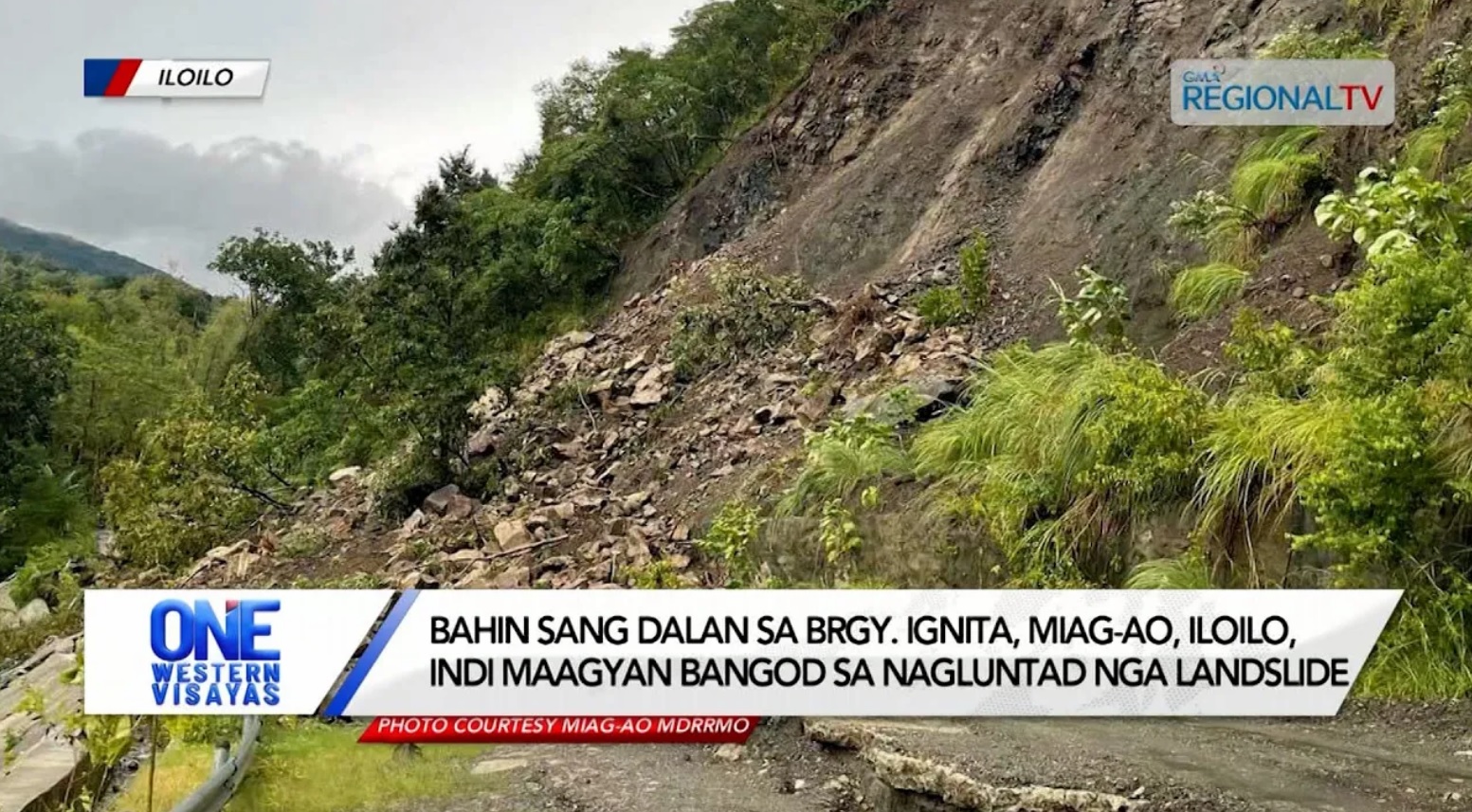 Bahin sang dalan sa Miag-ao, Iloilo, indi maagyan bangod sa landslide