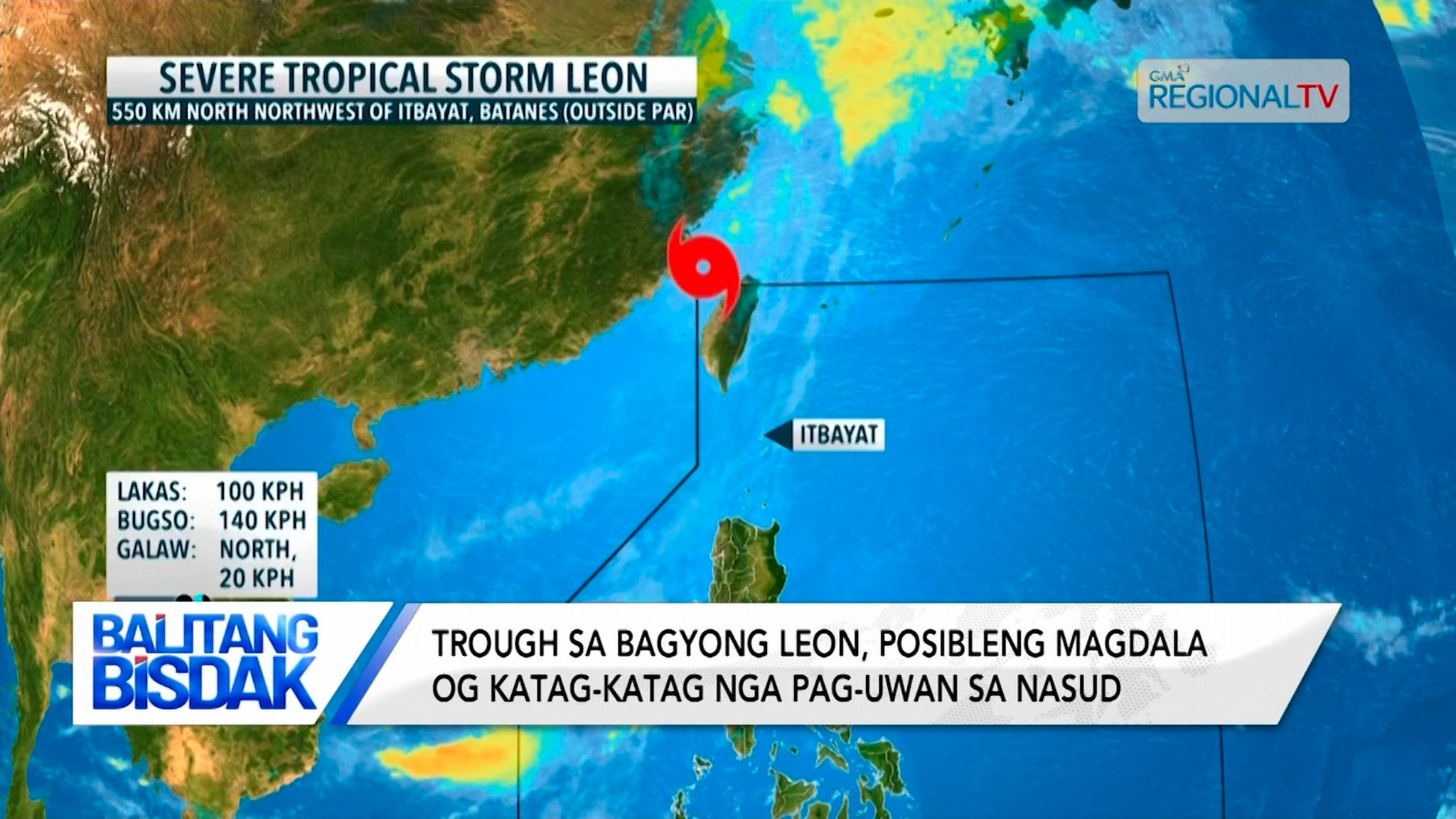 Bagyong Leon, nakagawas sa na PAR matod sa PAGASA