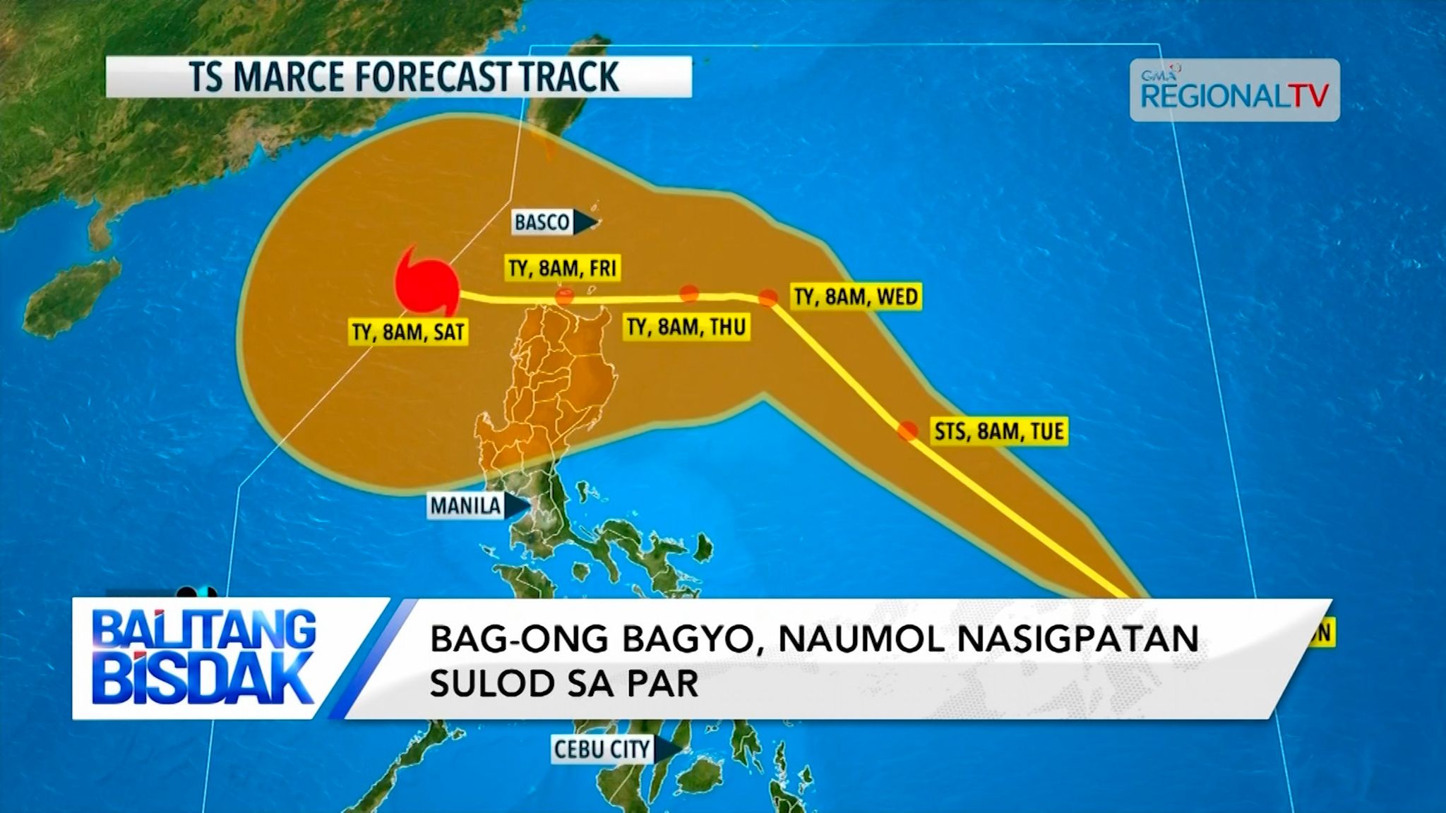 Bagyong Marce, nasigpatan nga anaa sa sulod sa PAR