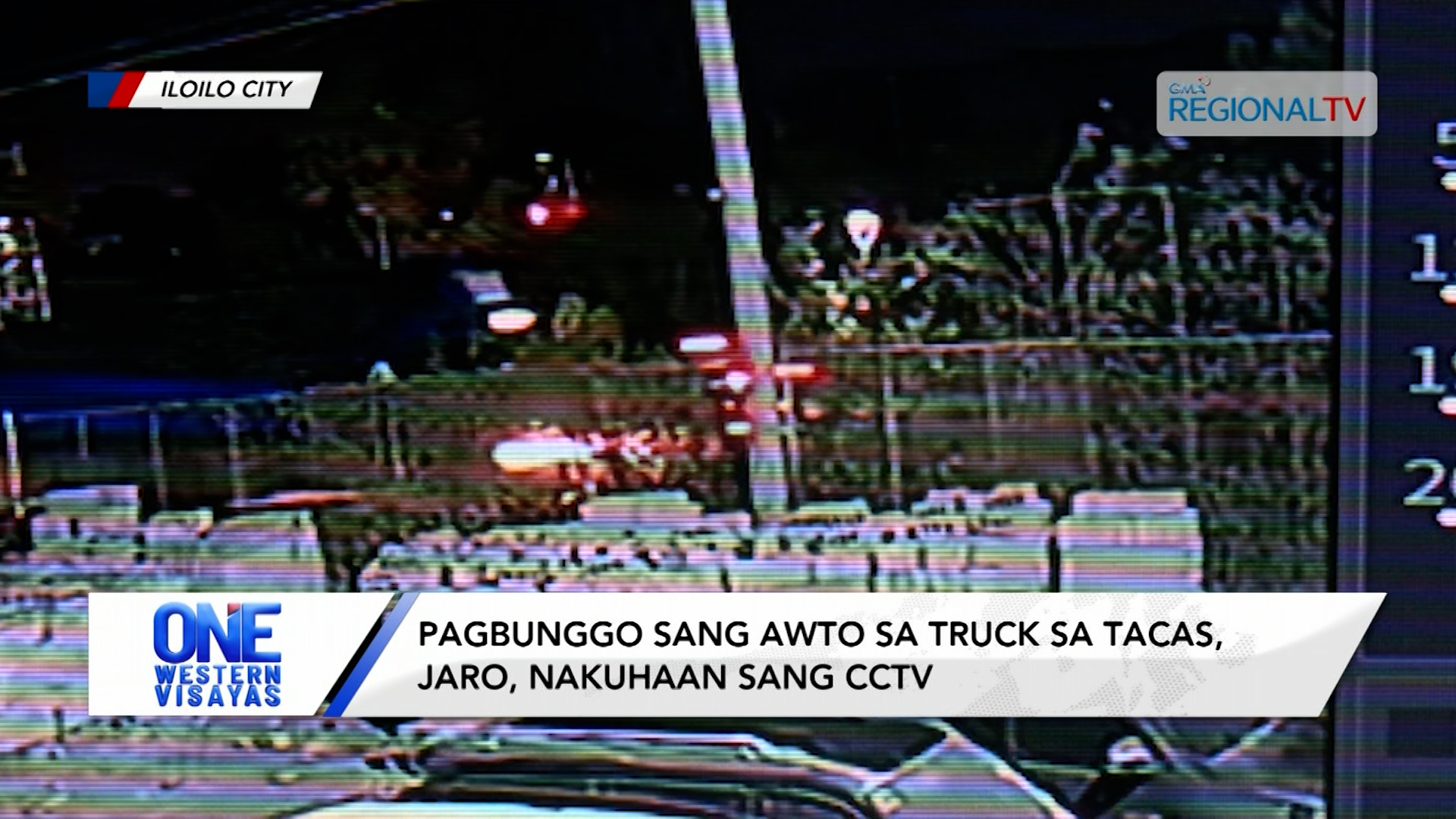 Pagbunggo sang awto sa truck sa Tacas, Jaro, nakuhaan sang CCTV