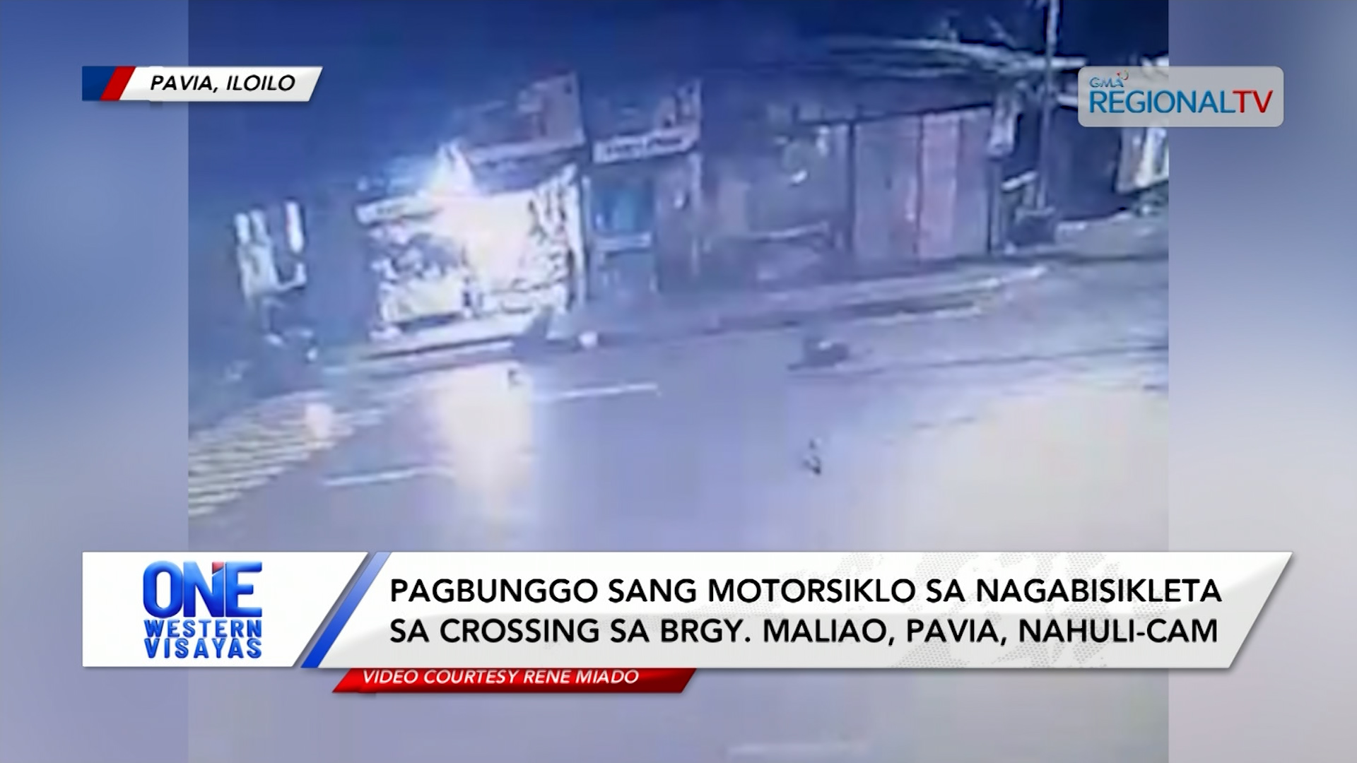 Pagbunggo sang motorsiklo sa nagabisikleta sa Brgy. Maliao, Pavia, nahuli-cam