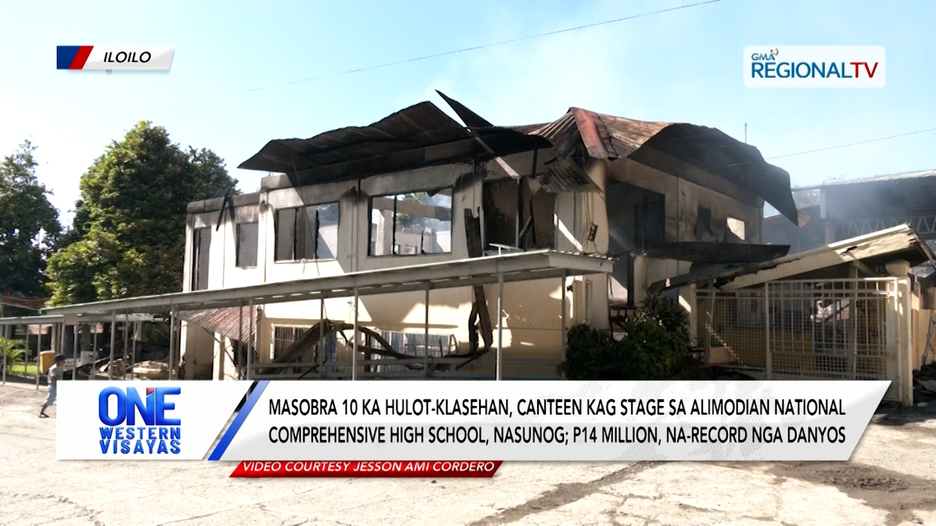 Masobra 10 ka hulot-klasehan, canteen kag stage sa Alimodian, Iloilo, nasunog