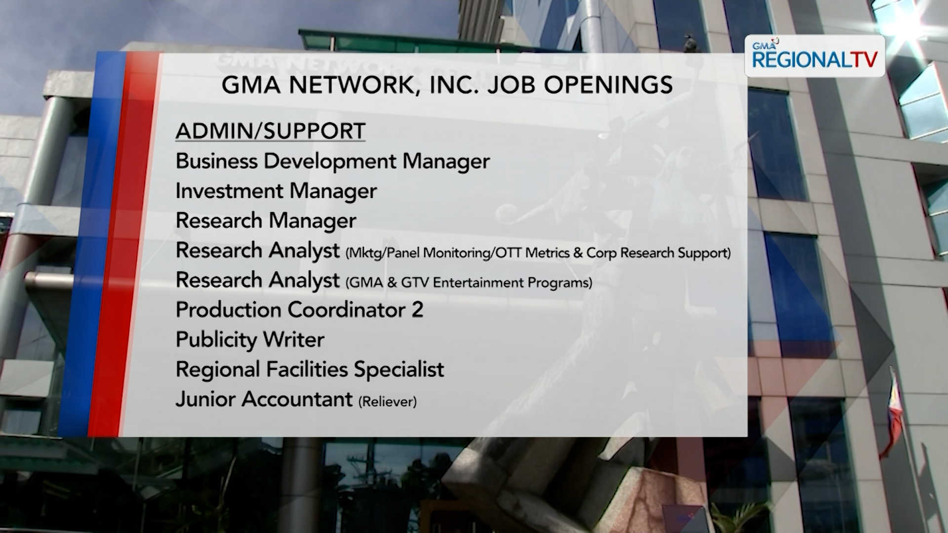 Mga nais mag-apply, magpadala ng aplikasyon sa careers.gmanetwork.com