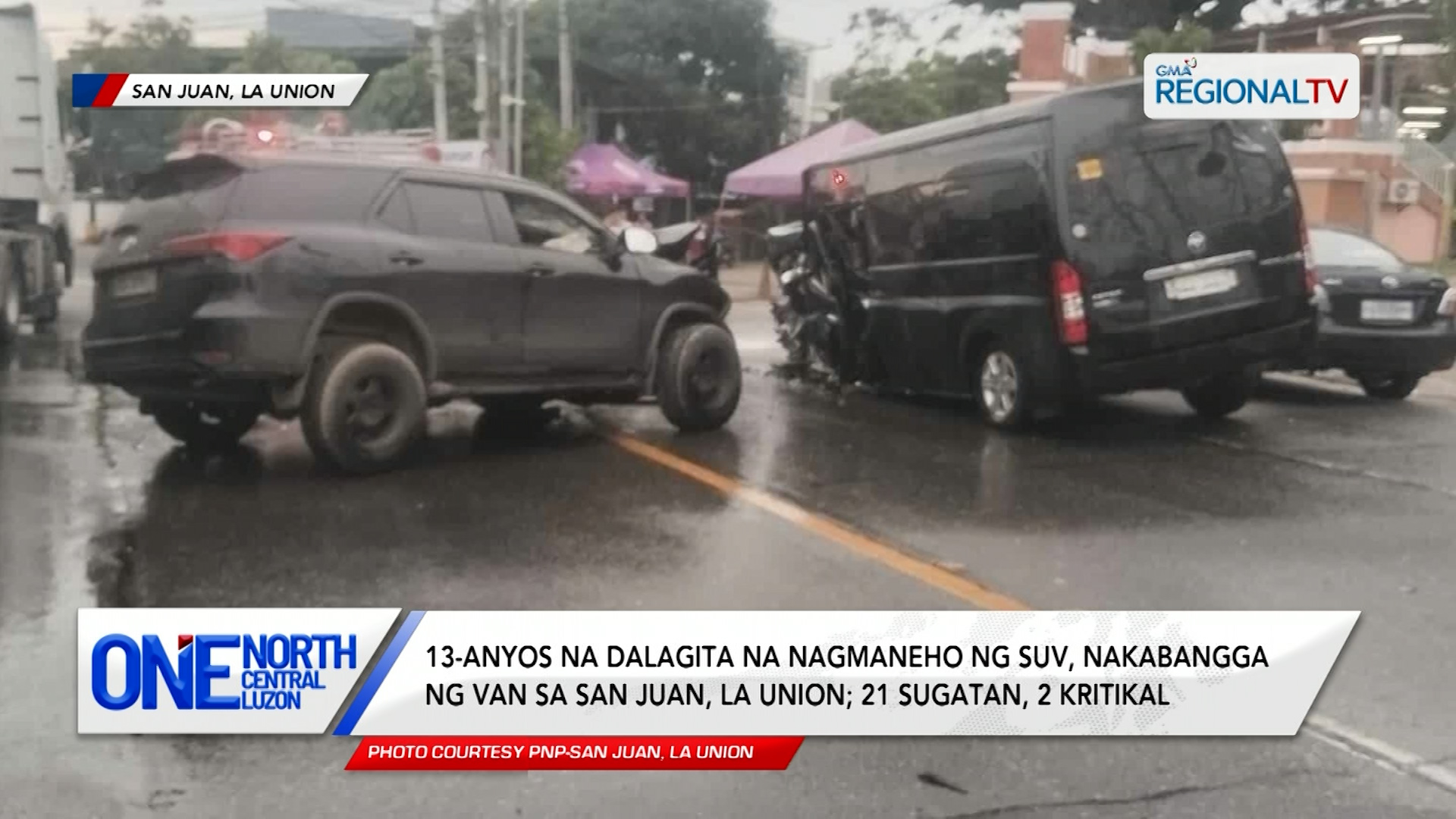 13-anyos na dalagita na nagmaneho ng SUV, nakabangga ng van sa La Union