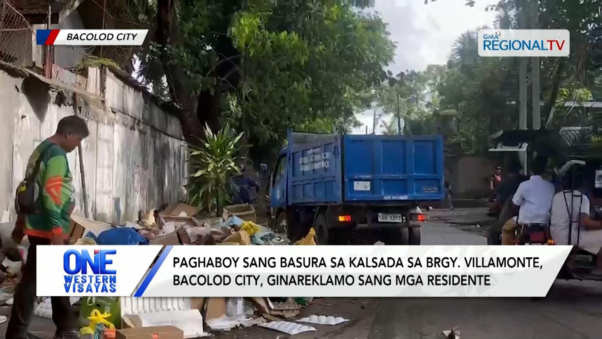 Paghaboy sang basura sa kalsada sa Brgy. Villamonte, Bacolod City, ginareklamo