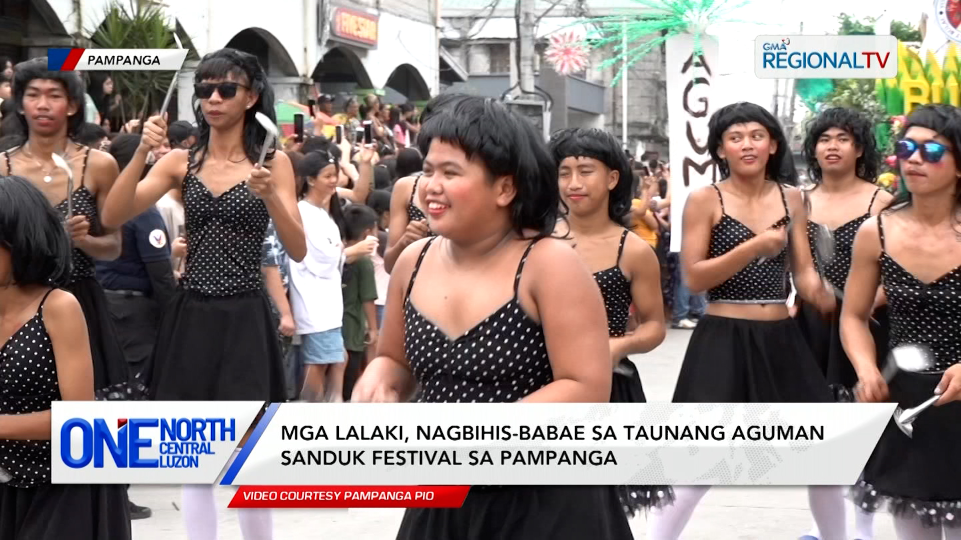 Mga lalaki, nagbihis-babae sa taunang Aguman Sanduk Festival sa Pampanga | One North Central Luzon
