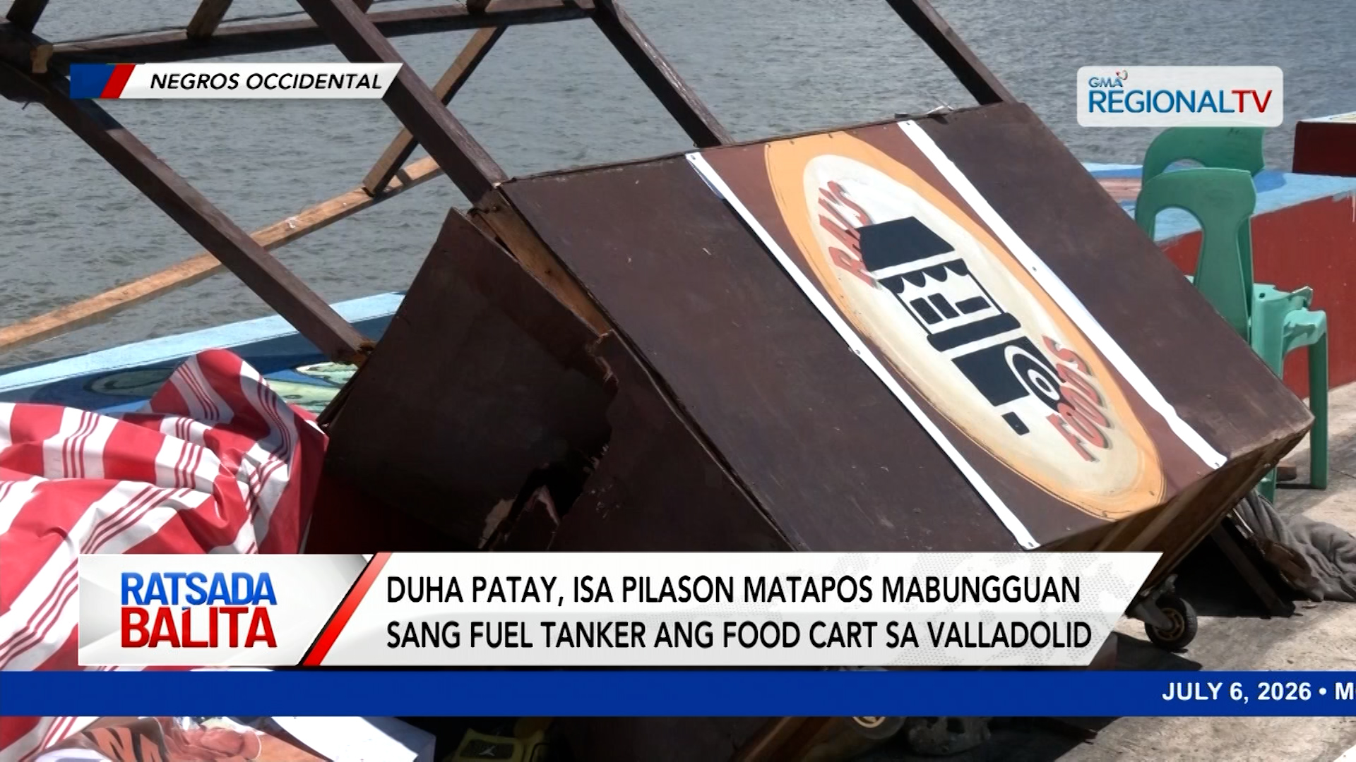 2 patay, 1 pilason matapos mabungguan sang fuel tanker ang food cart sa Valladolid | Ratsada Balita