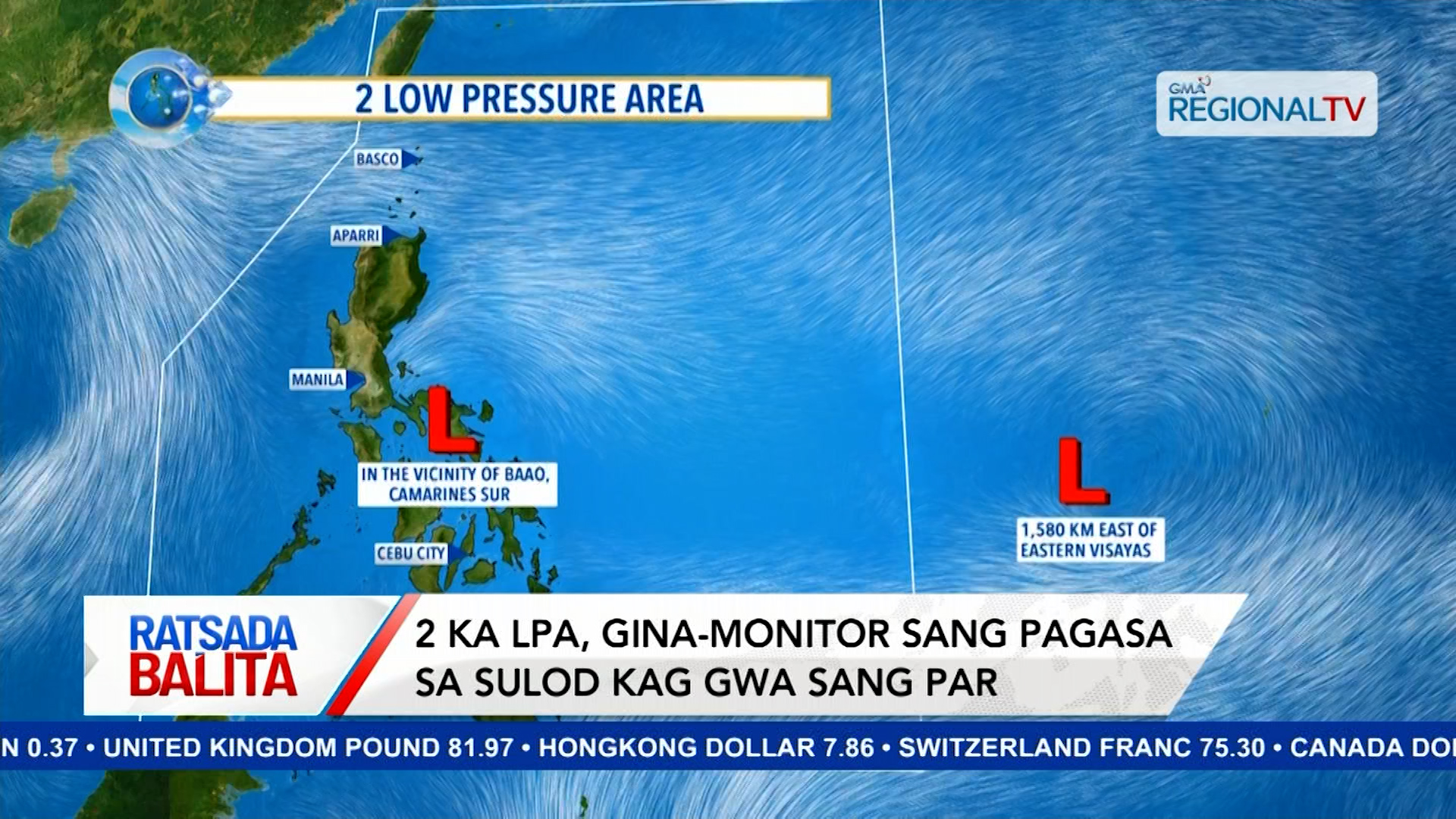 2 ka LPA, gina-monitor sang pagasa sa sulod kag gwa sang PAR | Ratsada Balita