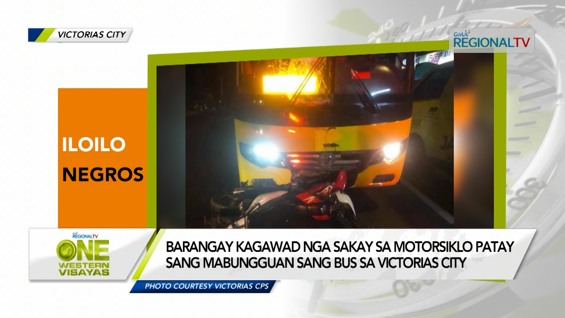 Barangay kagawad patay sang magbunggo sa bus ang iya motor sa Victorias City