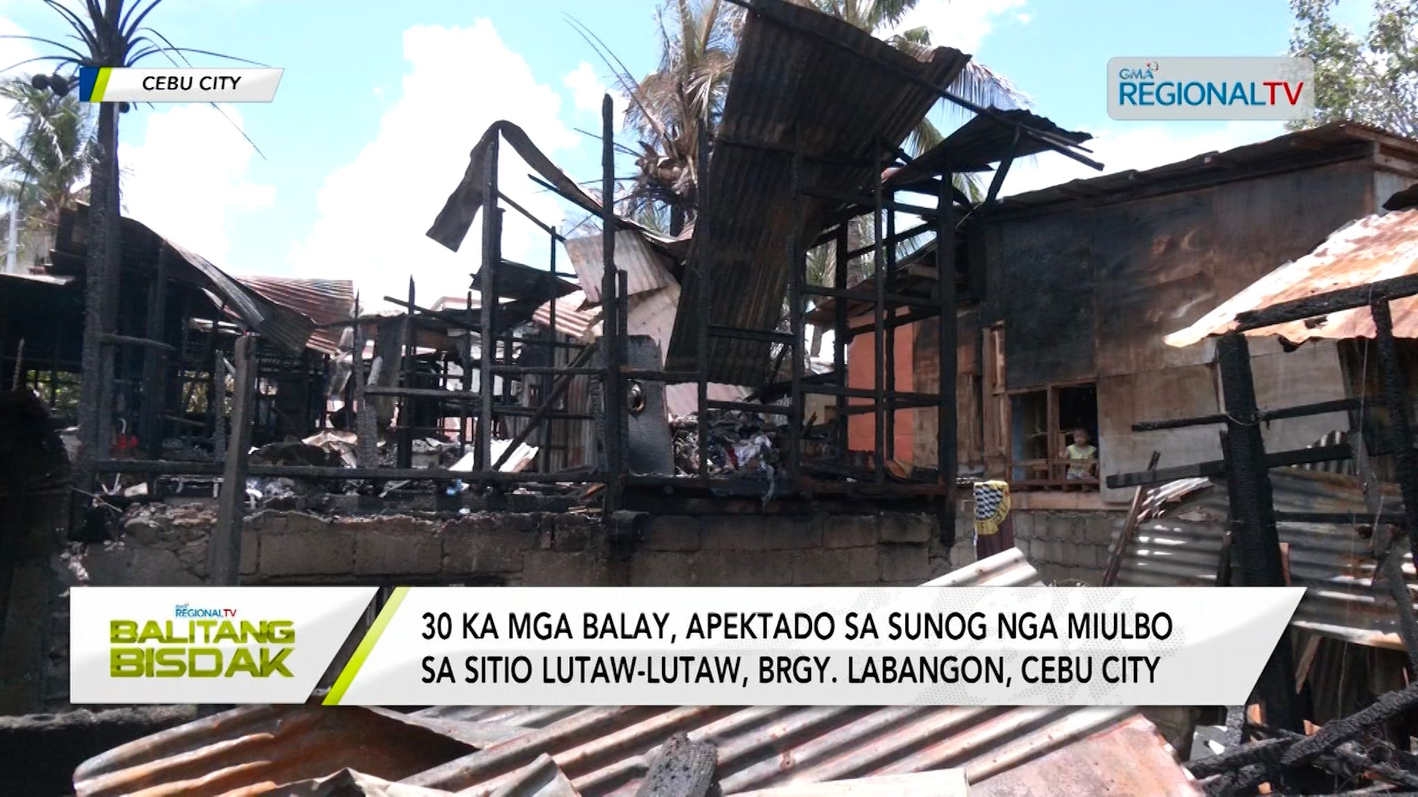 30 ka balay, apektado sa sunog sa Brgy. Labangon