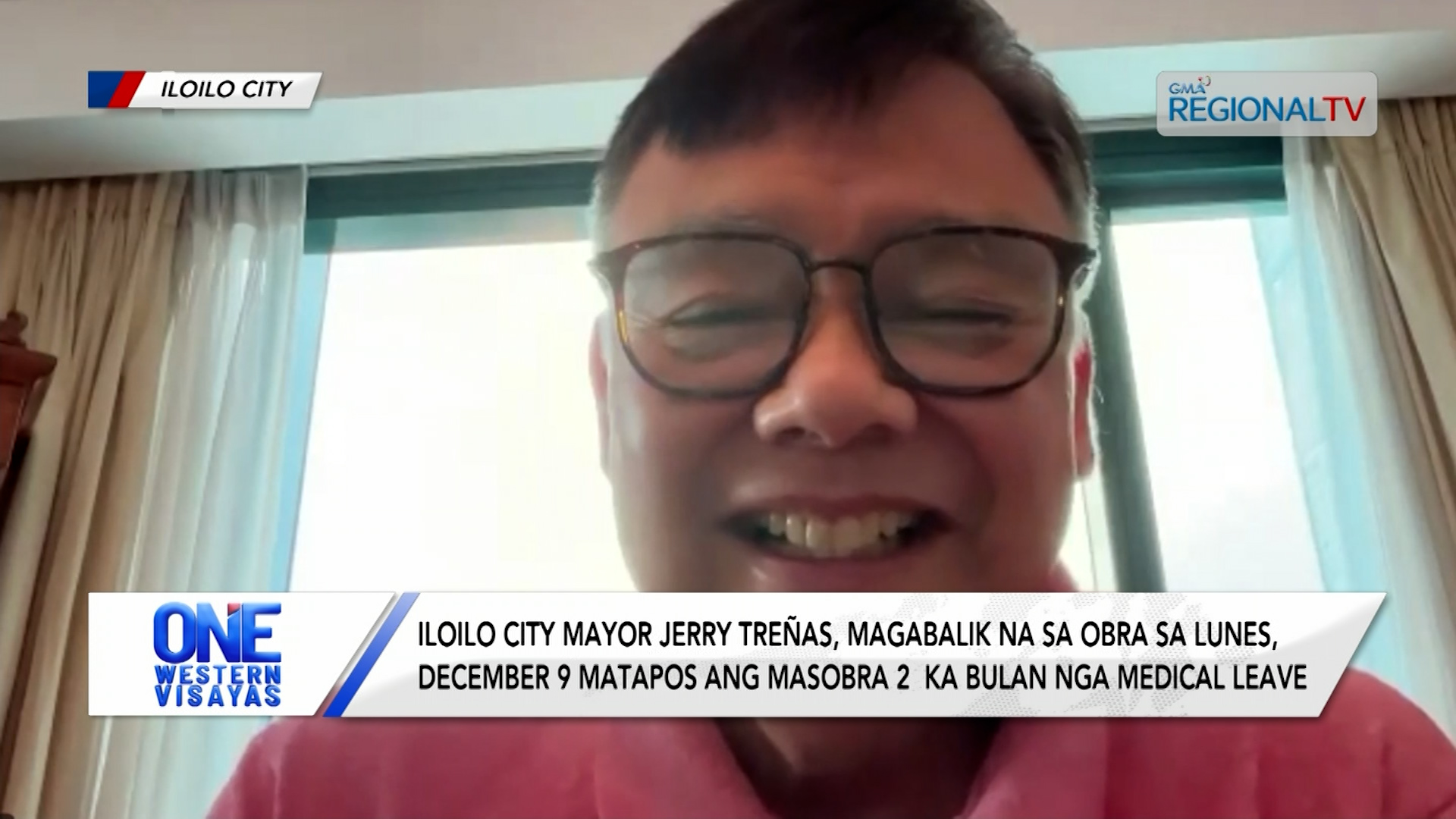 Iloilo City Mayor Treñas, magabalik na sa obra sa Lunes, December 9