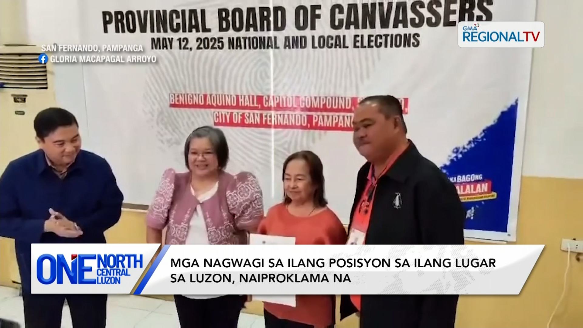 Mga nagwagi sa ilang posisyon sa ilang lugar sa Luzon, naiproklama na