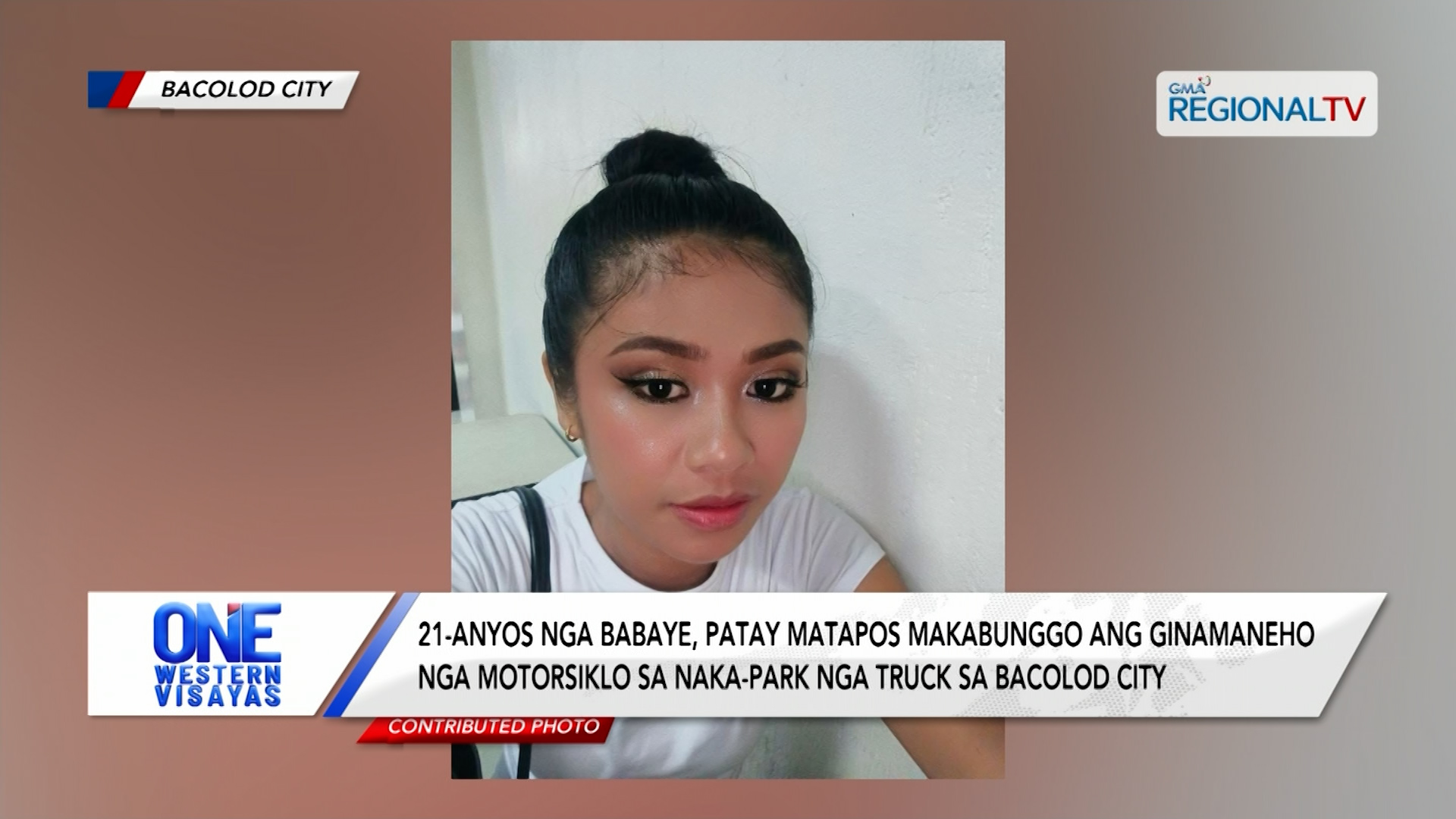 21-anyos nga babaye patay sang makabunggo ang ginamaneho nga motorsiklo sa truck