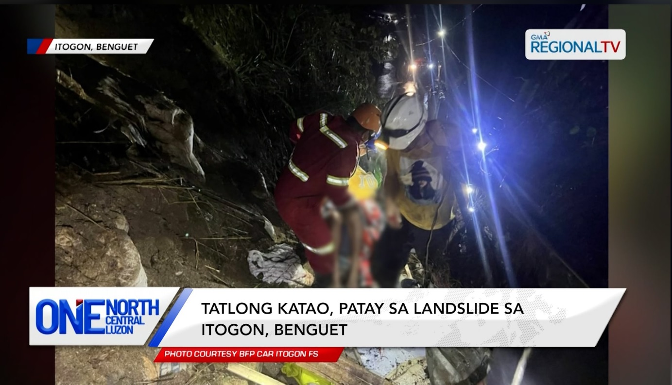 Tatlong katao, patay sa landslide sa Itogon, Benguet