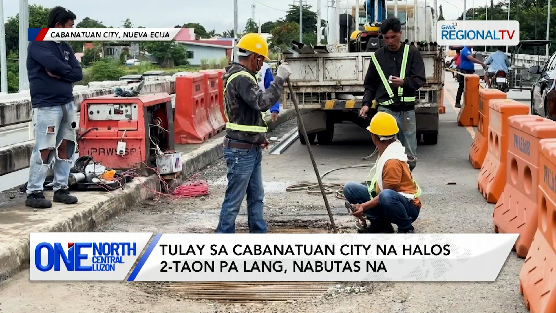 Tulay sa Cabanatuan City na halos 2-taon pa lang, nabutas na | One North Central Luzon