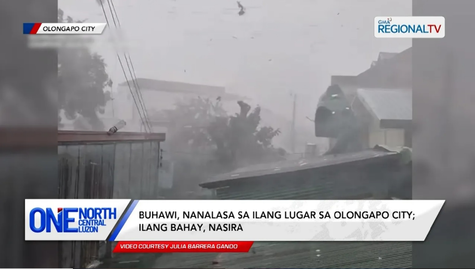 Buhawi, nanalasa sa ilang lugar sa Olongapo City; ilang bahay, nasira | One North Central Luzon