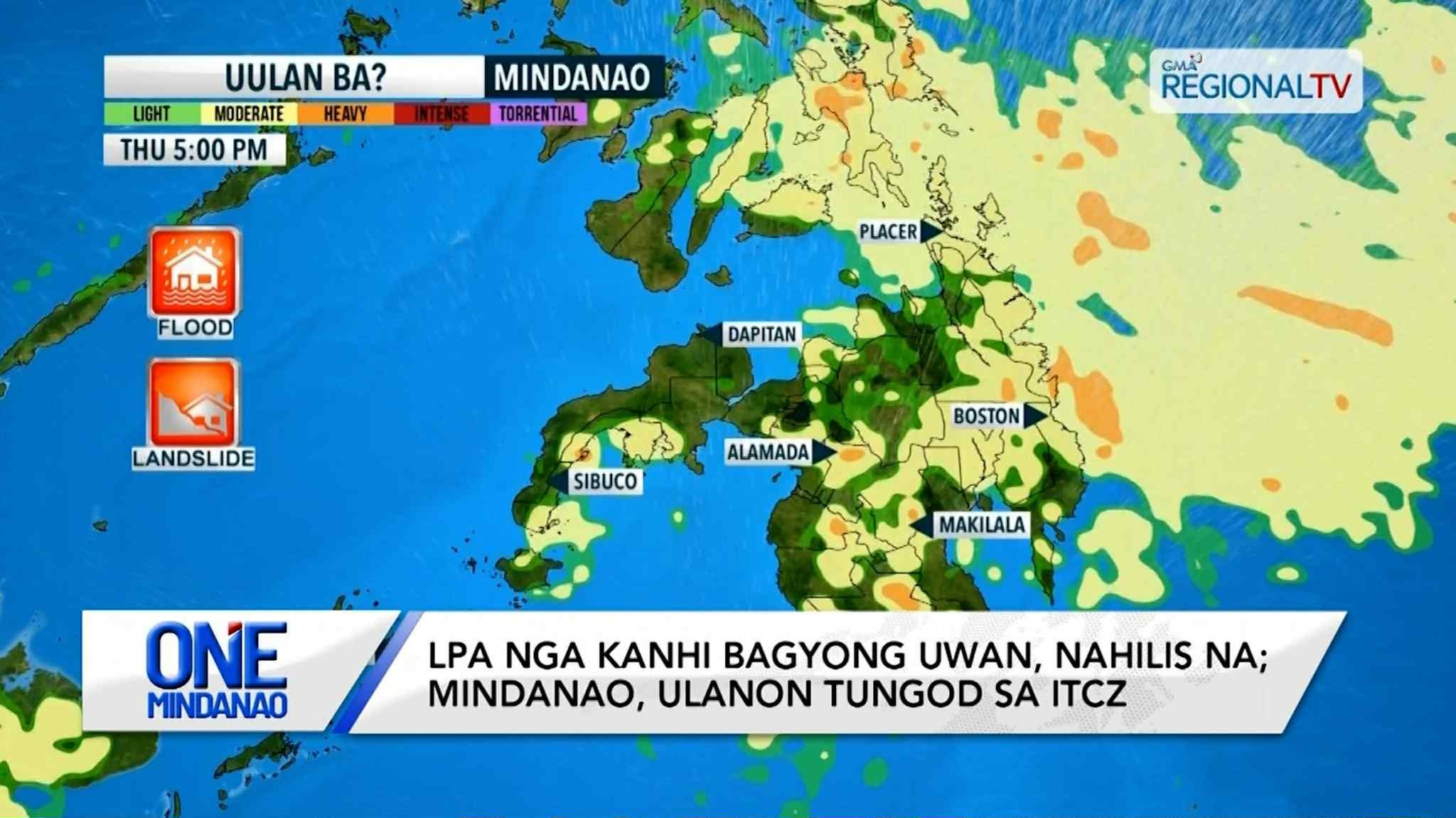 Bagyong Uwan, nahimo nang LPA; Mindanao, ulanon tungod sa ITCZ | One Mindanao