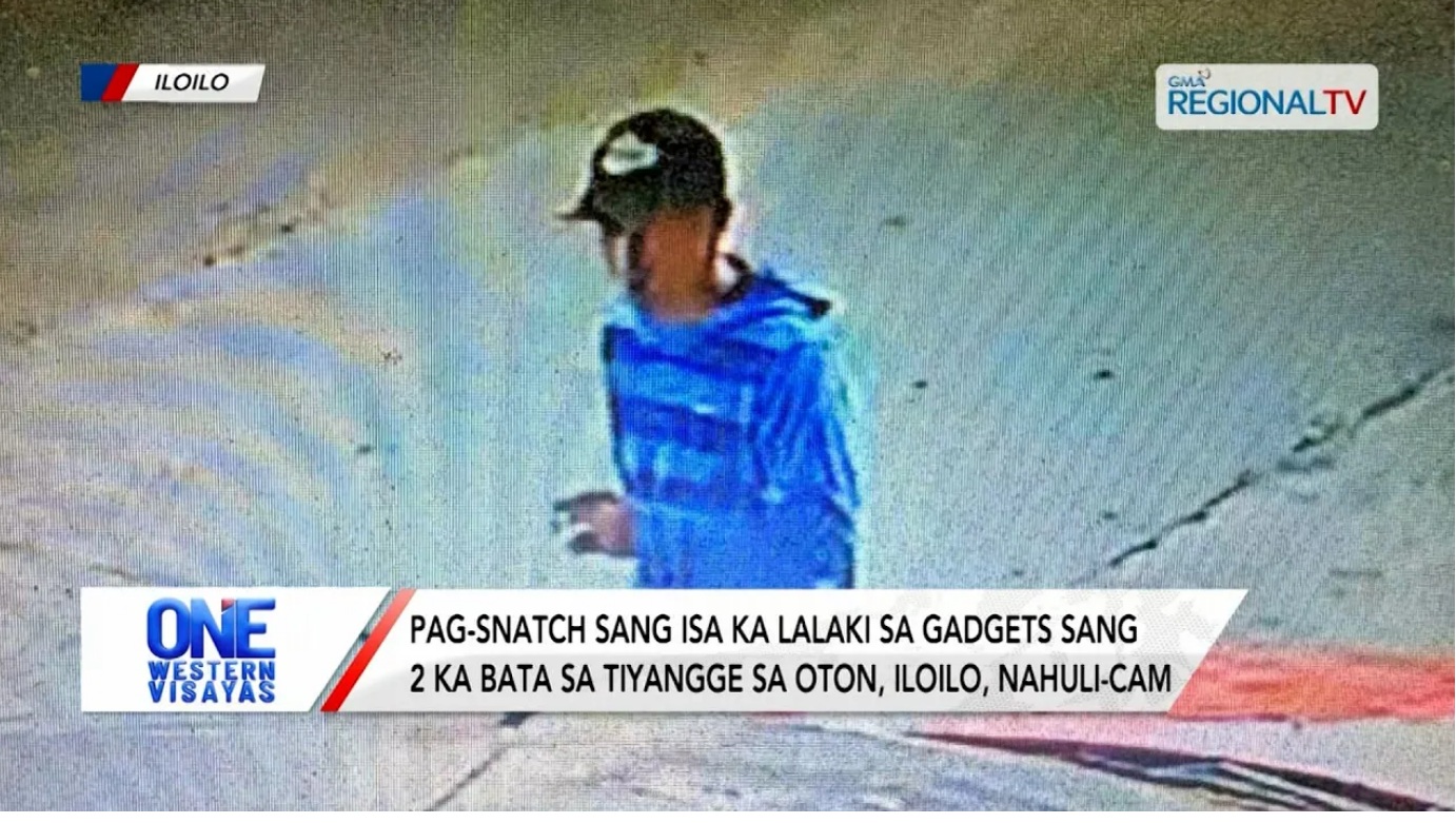 Lalaki nga nag-snatch sang gadgets sang 2 ka bata sa Oton, Iloilo, nahuli-cam | One Western Visayas