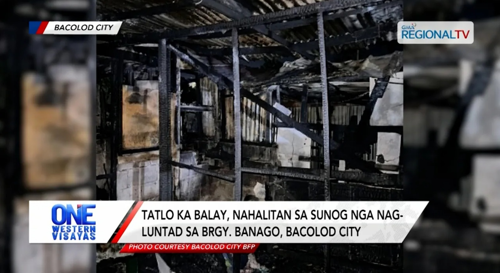 Tatlo ka balay, nahalitan sa sunog nga nagluntad sa Brgy. Banago, Bacolod City | One Western Visayas