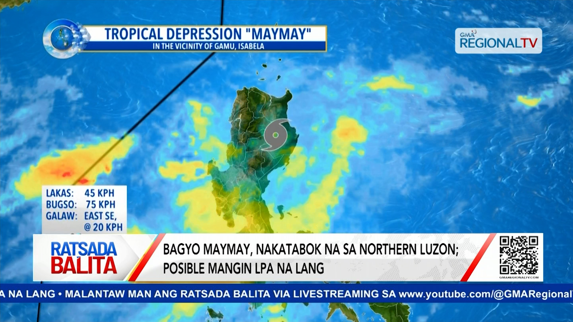 Bagyo maymay, nakatabok na sa Northern Luzon; posible mangin LPA na lang | Ratsada Balita