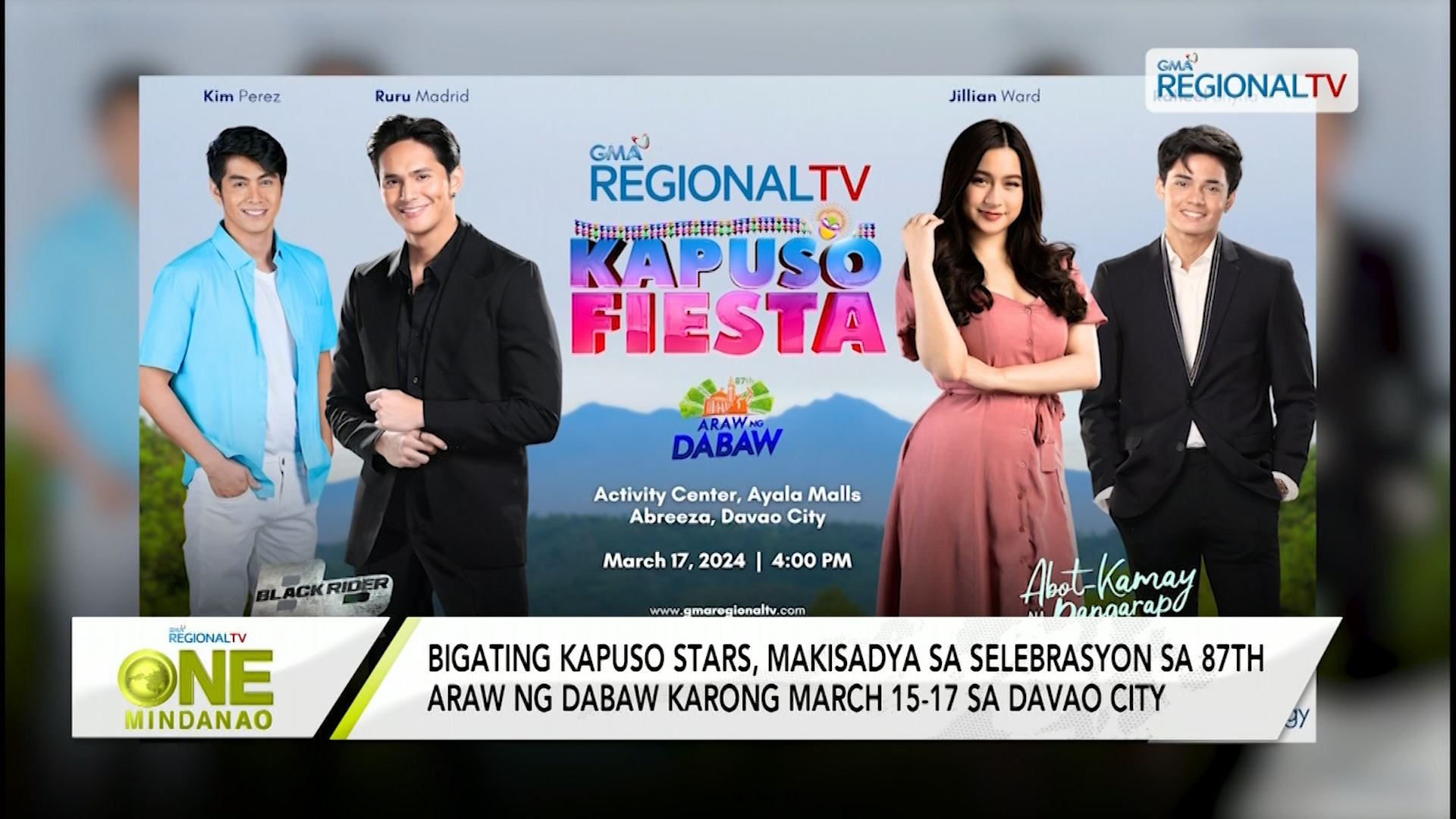 Kapuso stars, makisadya sa 87th Araw ng Dabaw karong March 15-17