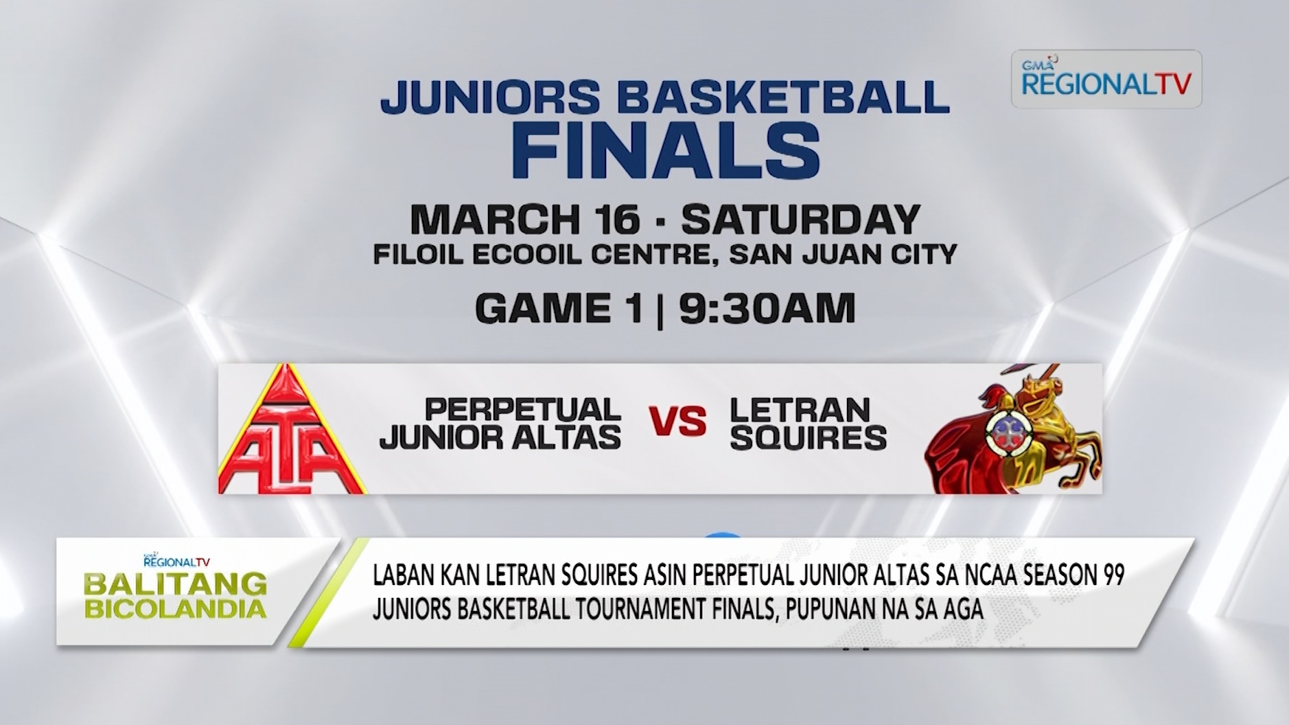 Game 1 kan NCAA Season 99 Juniors Basketball Tournament Finals, sa aga na