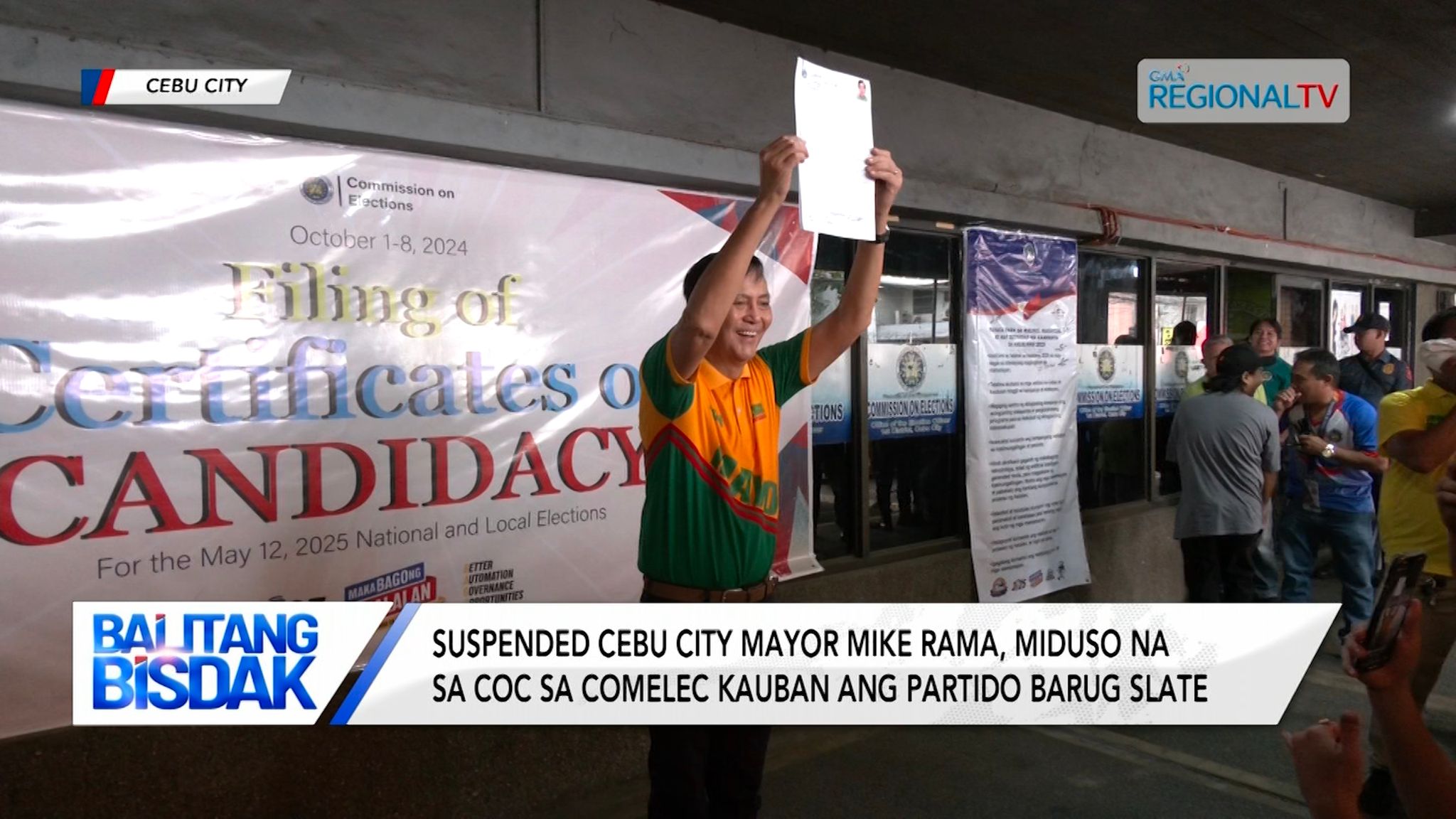 Partido Barug ni Suspended Cebu City Mayor Mike Rama, miduso na sa COC