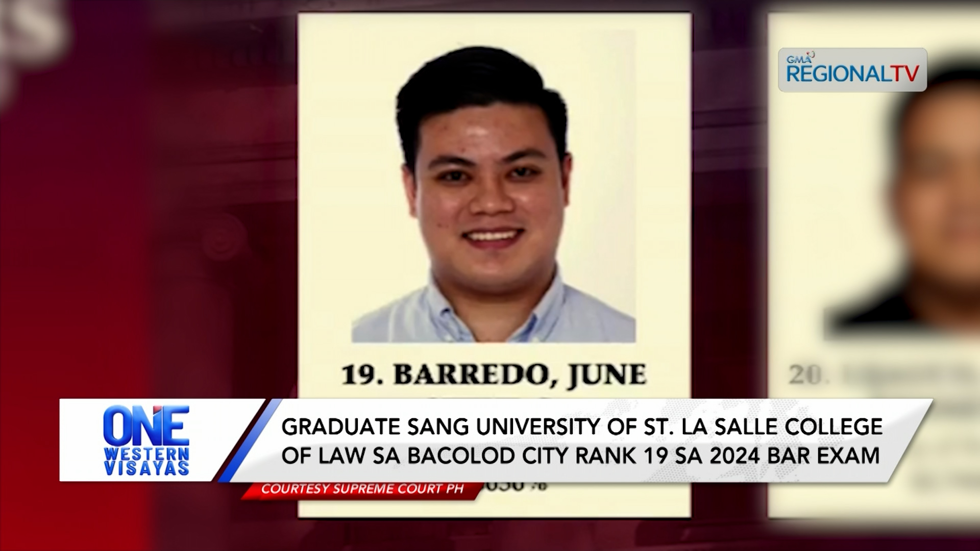 Graduate sang USLS College of Law sa Bacolod City rank 19 sa 2024 Bar Exam